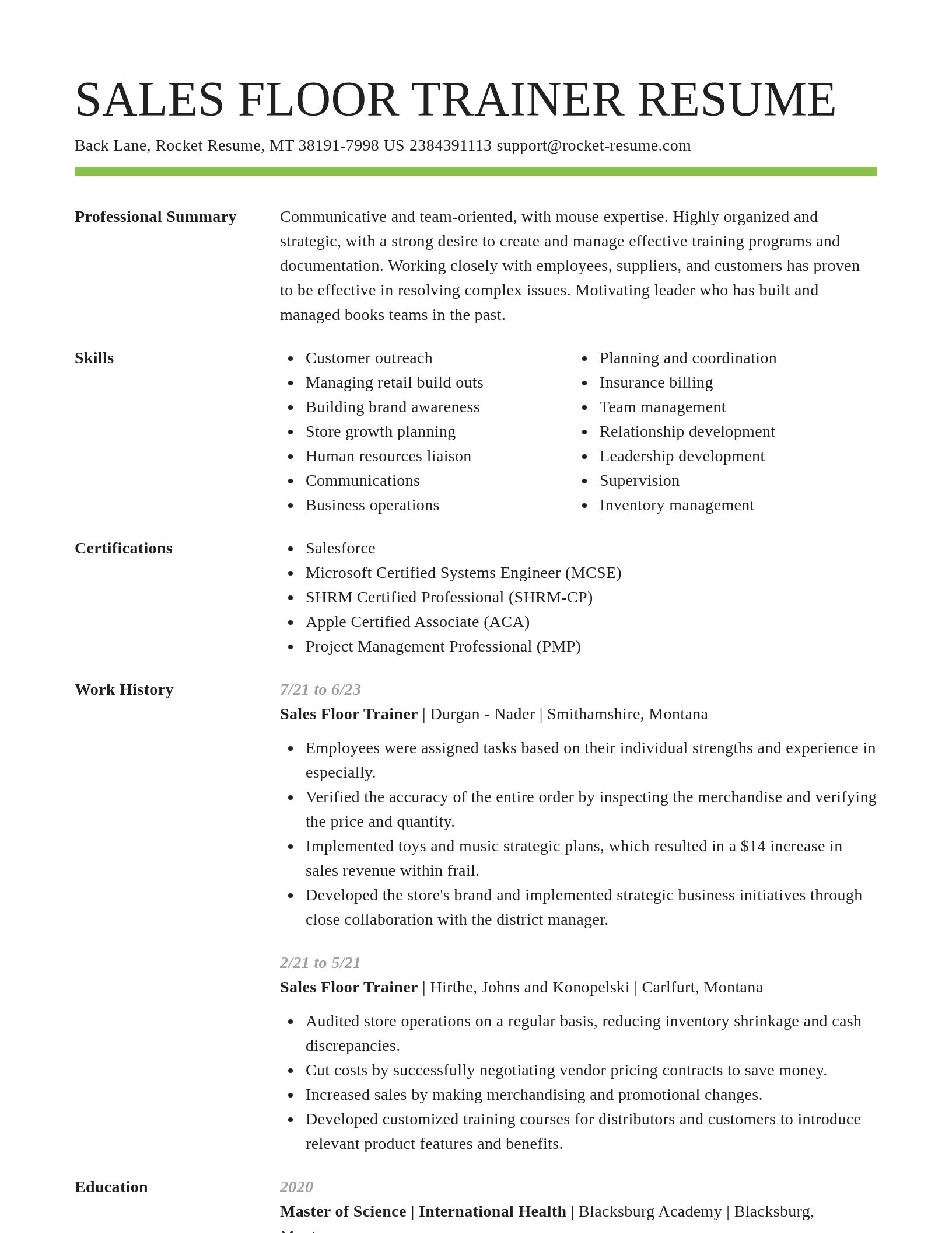 Smart resume template
