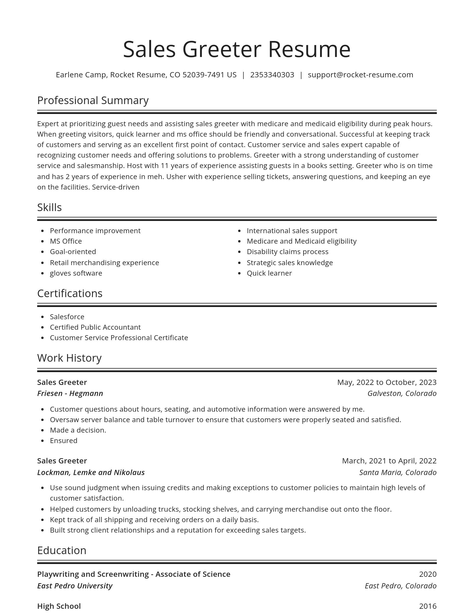 Spotlight resume template