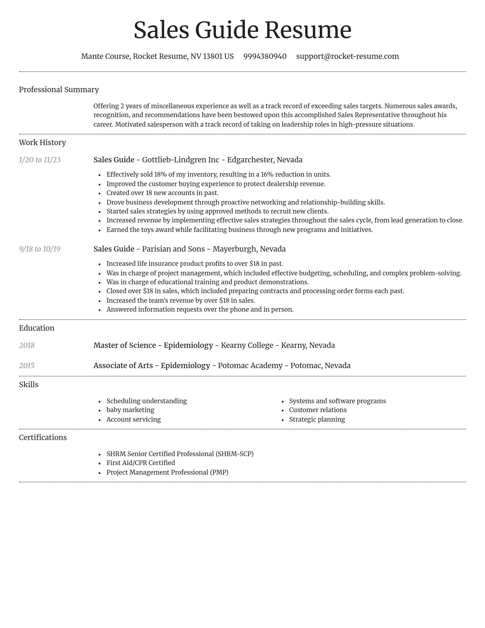 Dignified resume template
