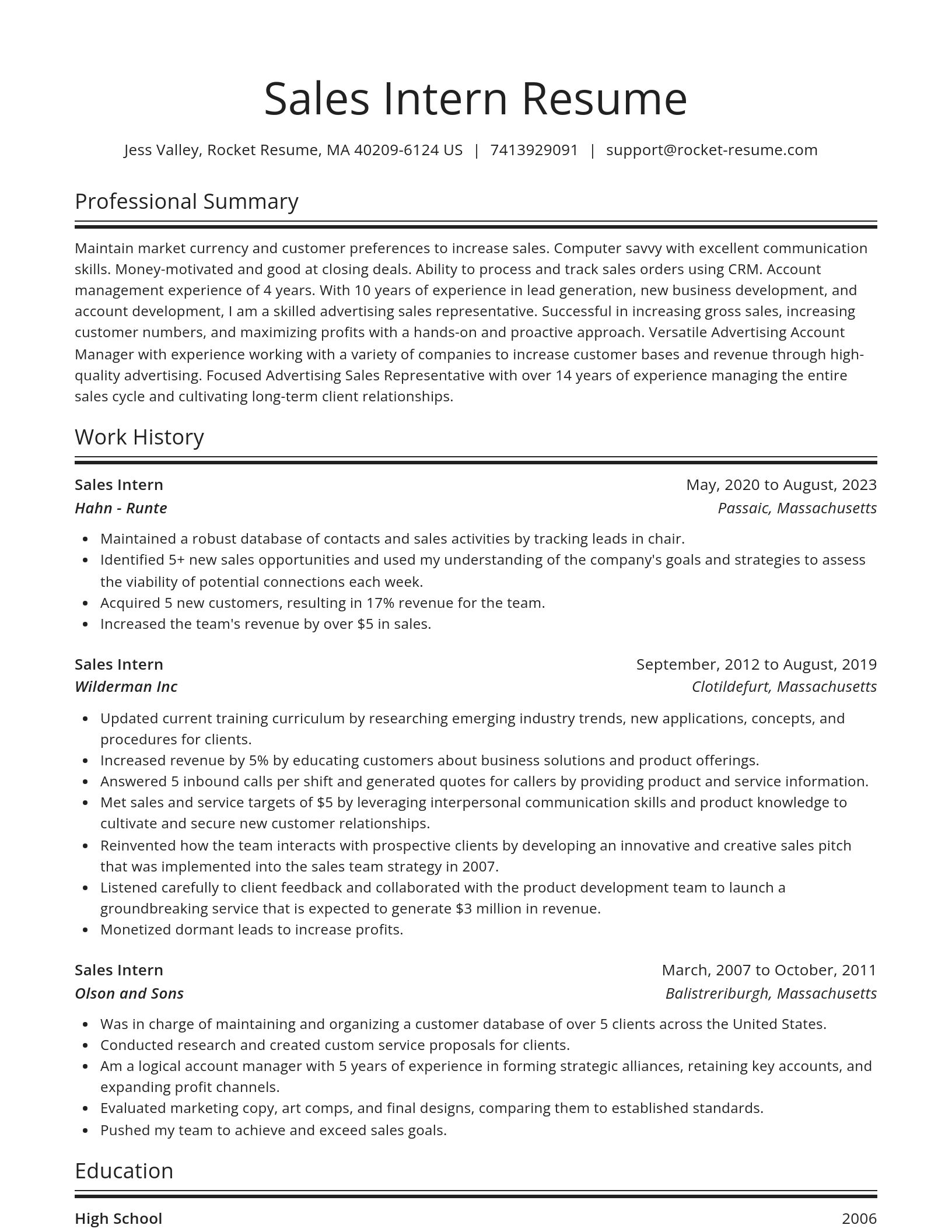 Spotlight resume template