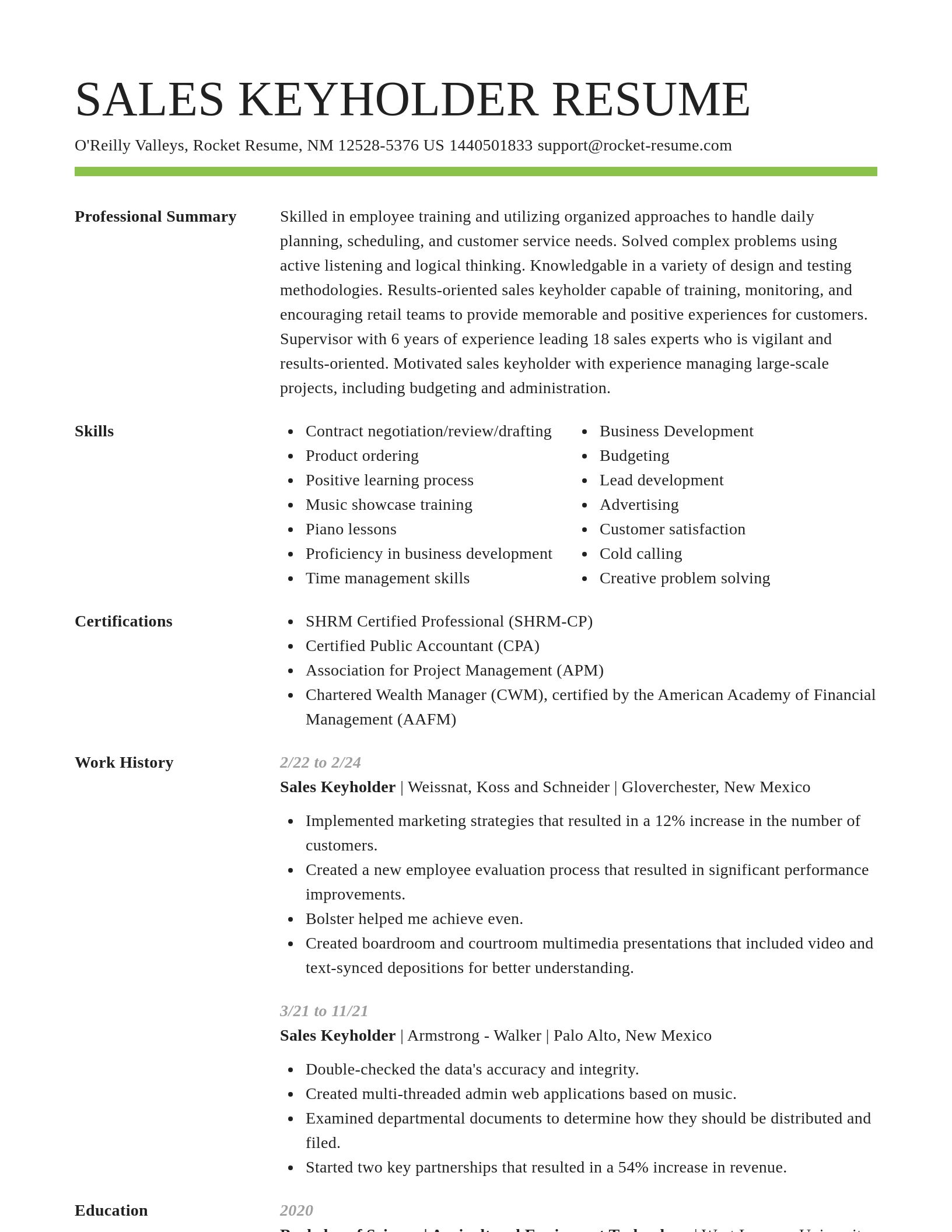 Smart resume template