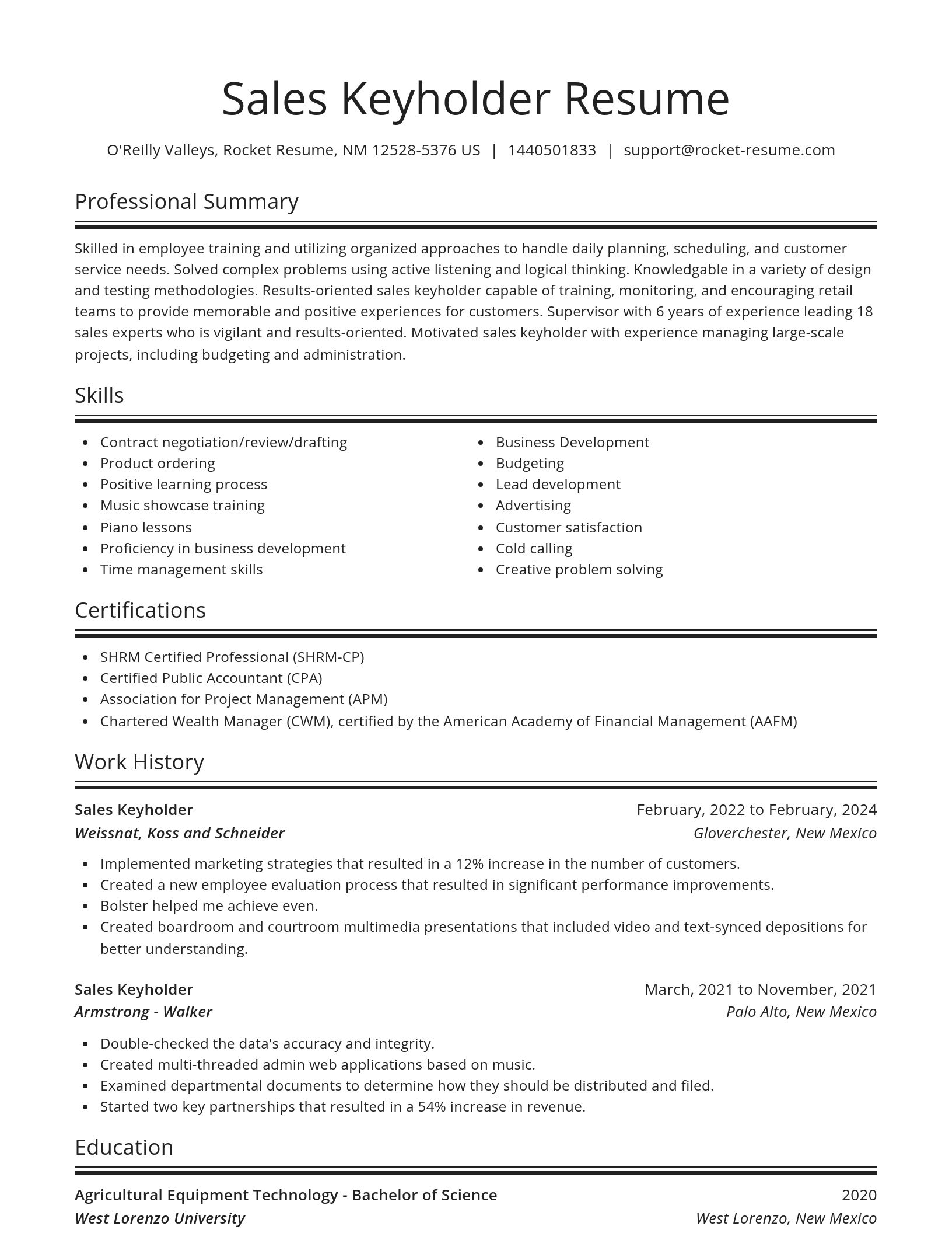 Spotlight resume template