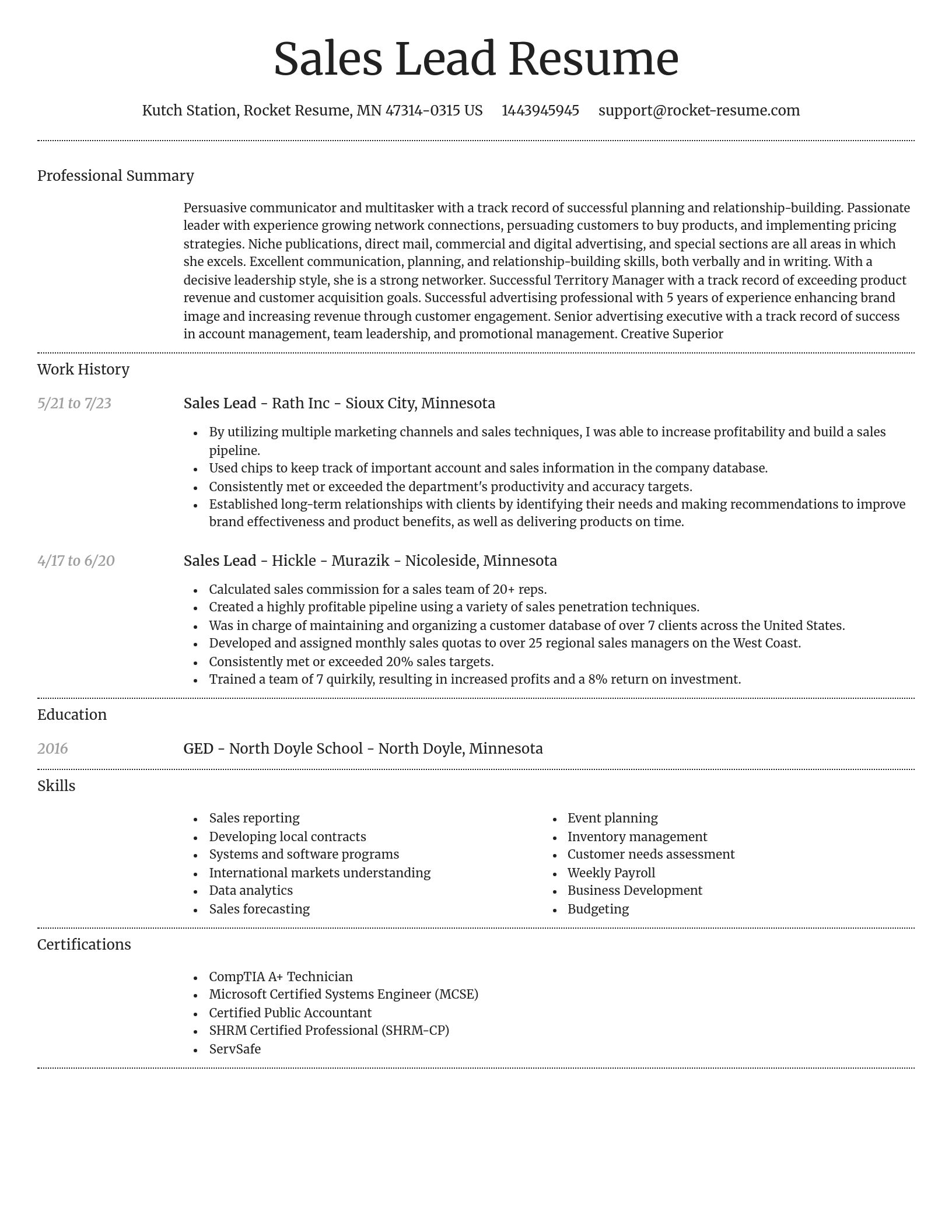 Dignified resume template