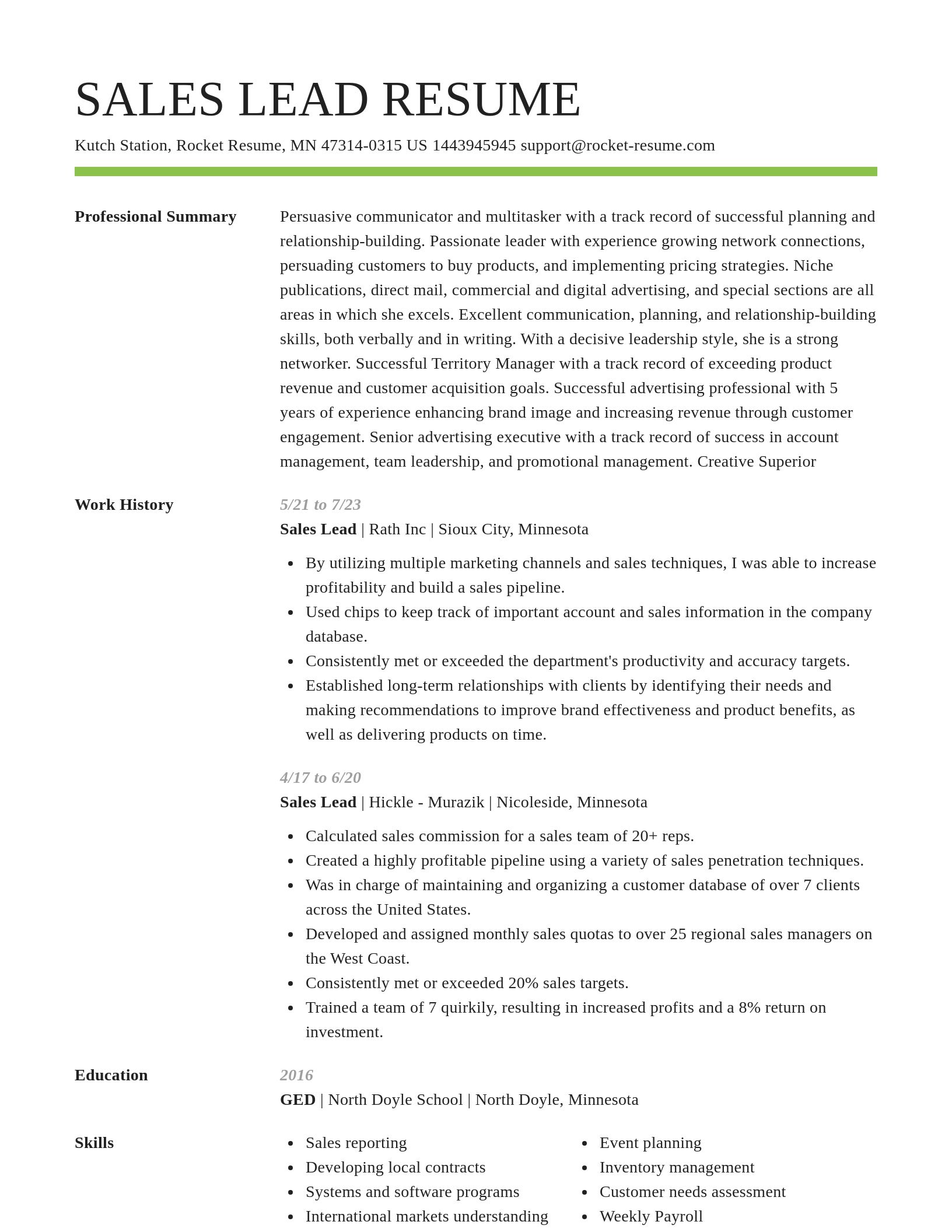 Smart resume template