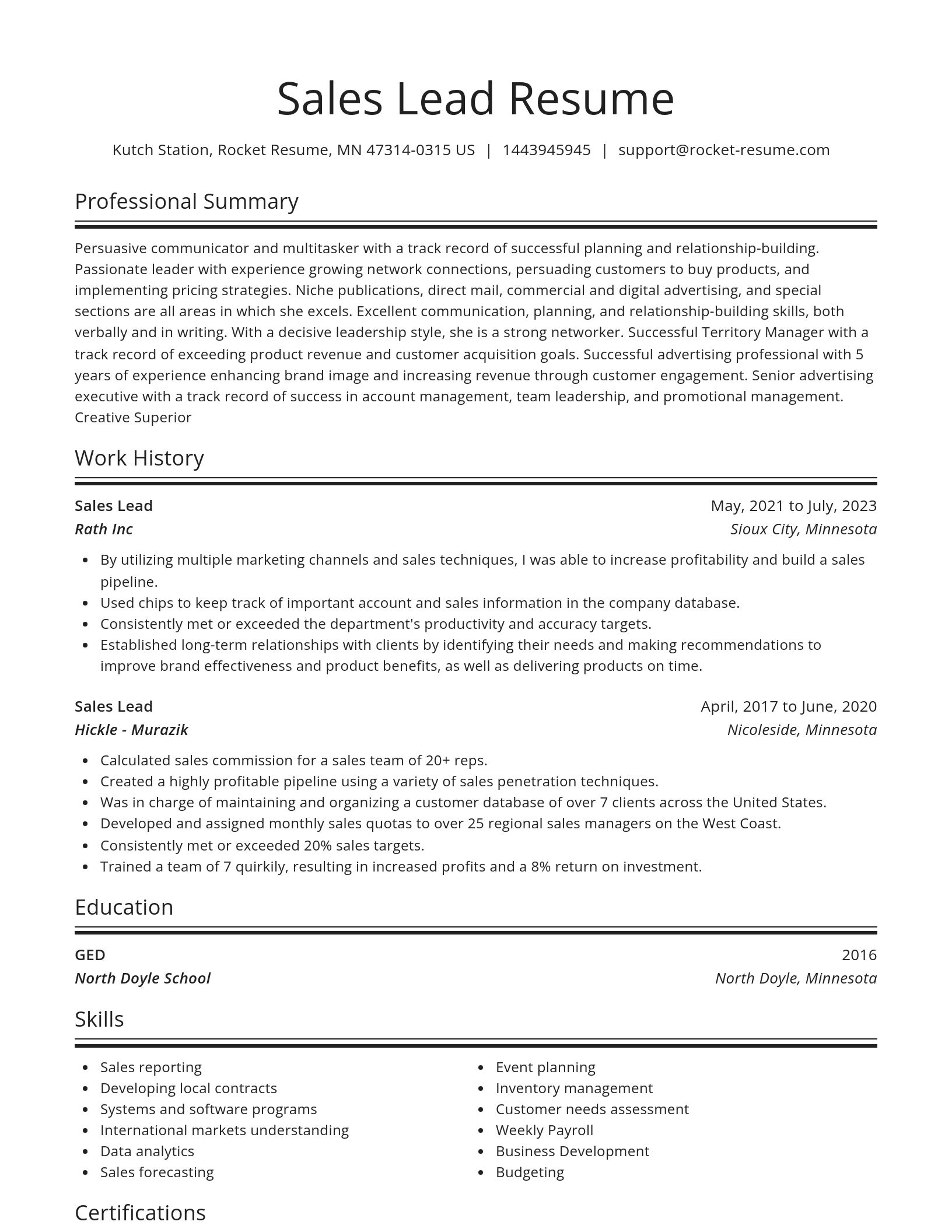 Spotlight resume template