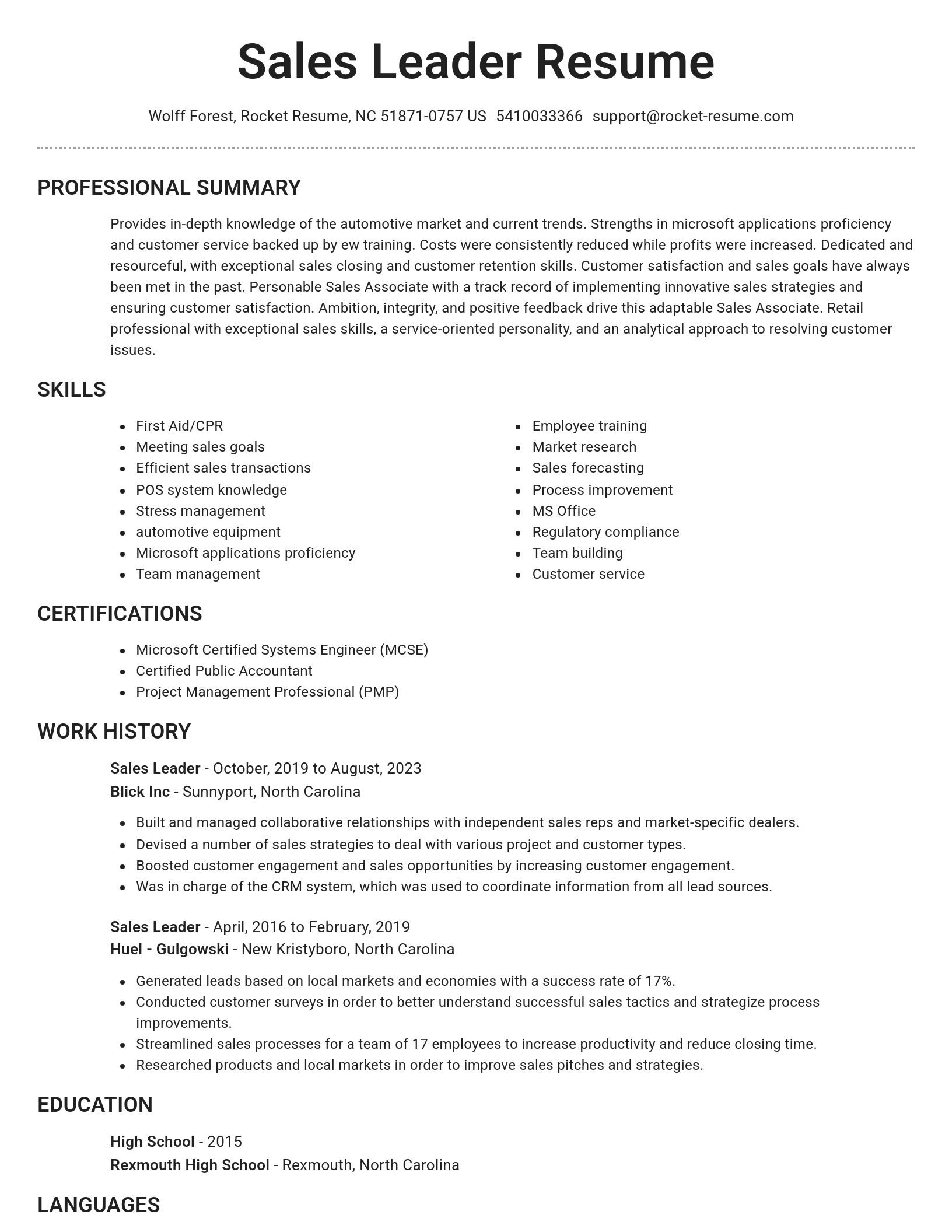 Brilliant resume template