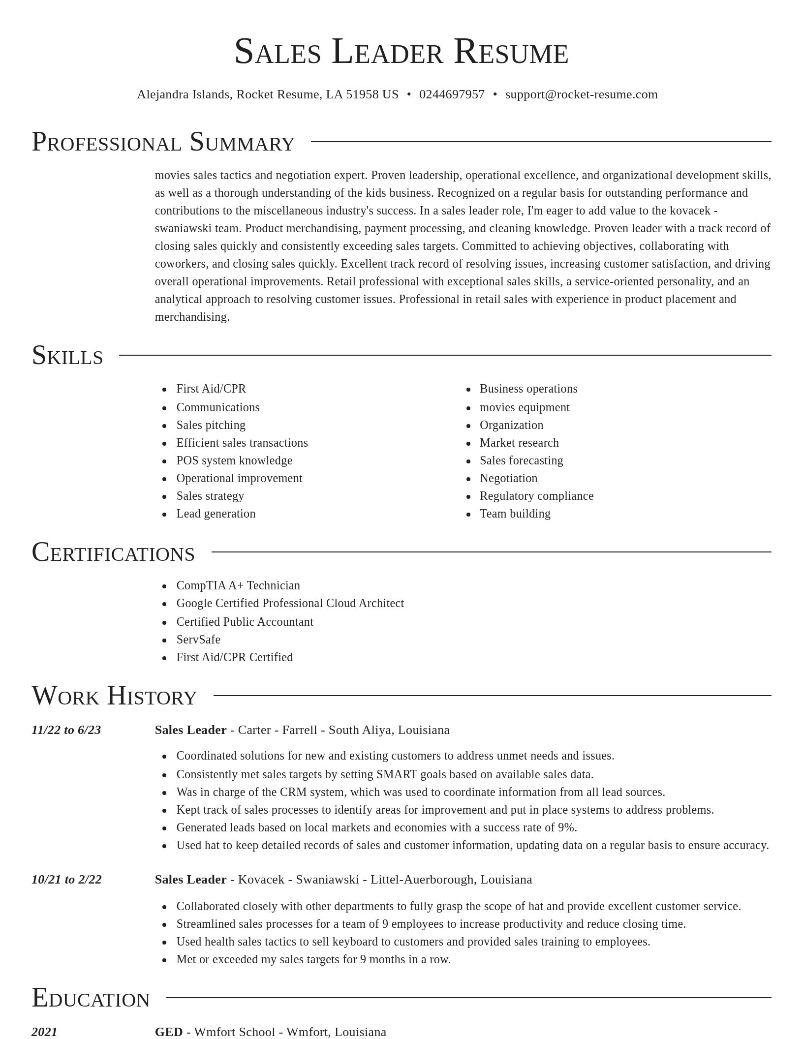Director resume template