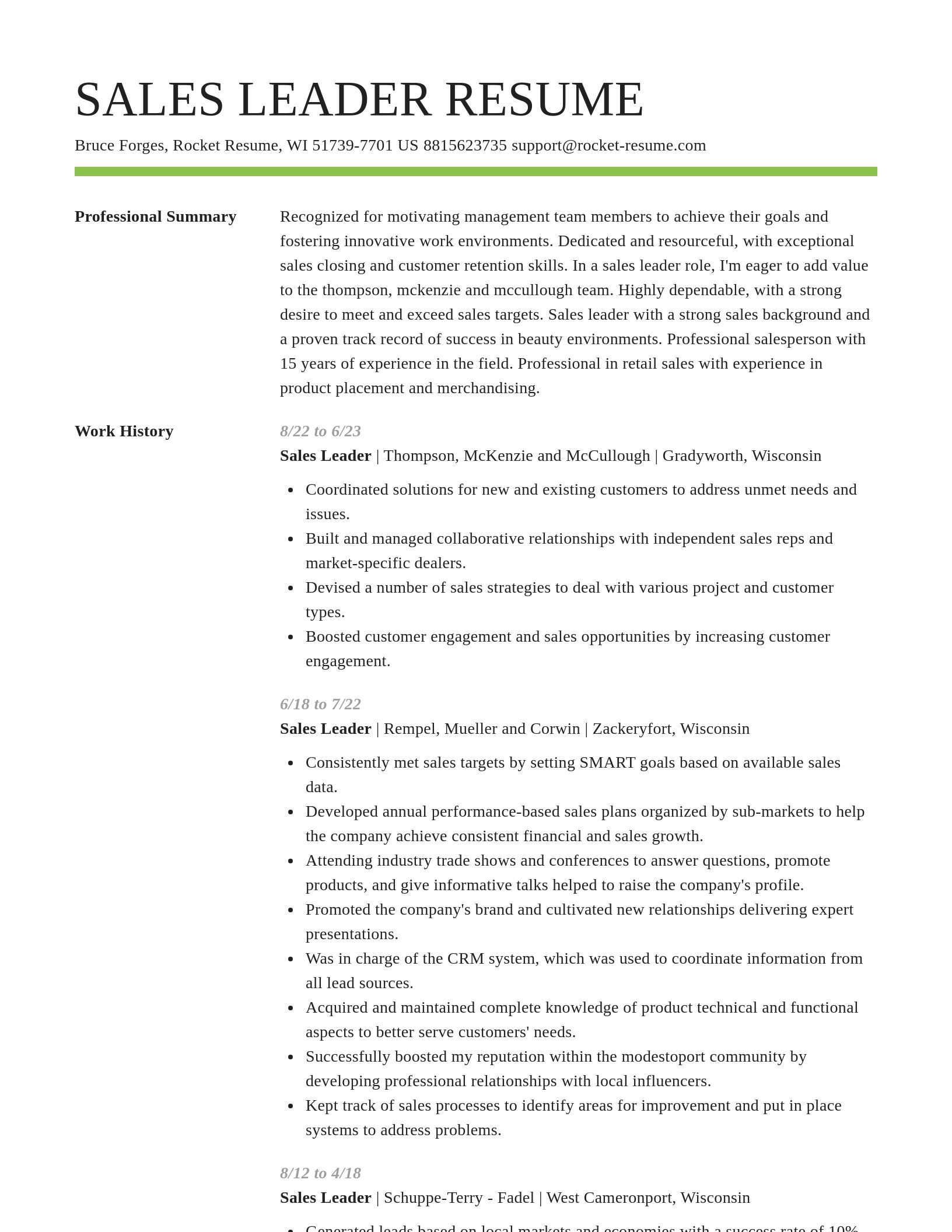 Smart resume template