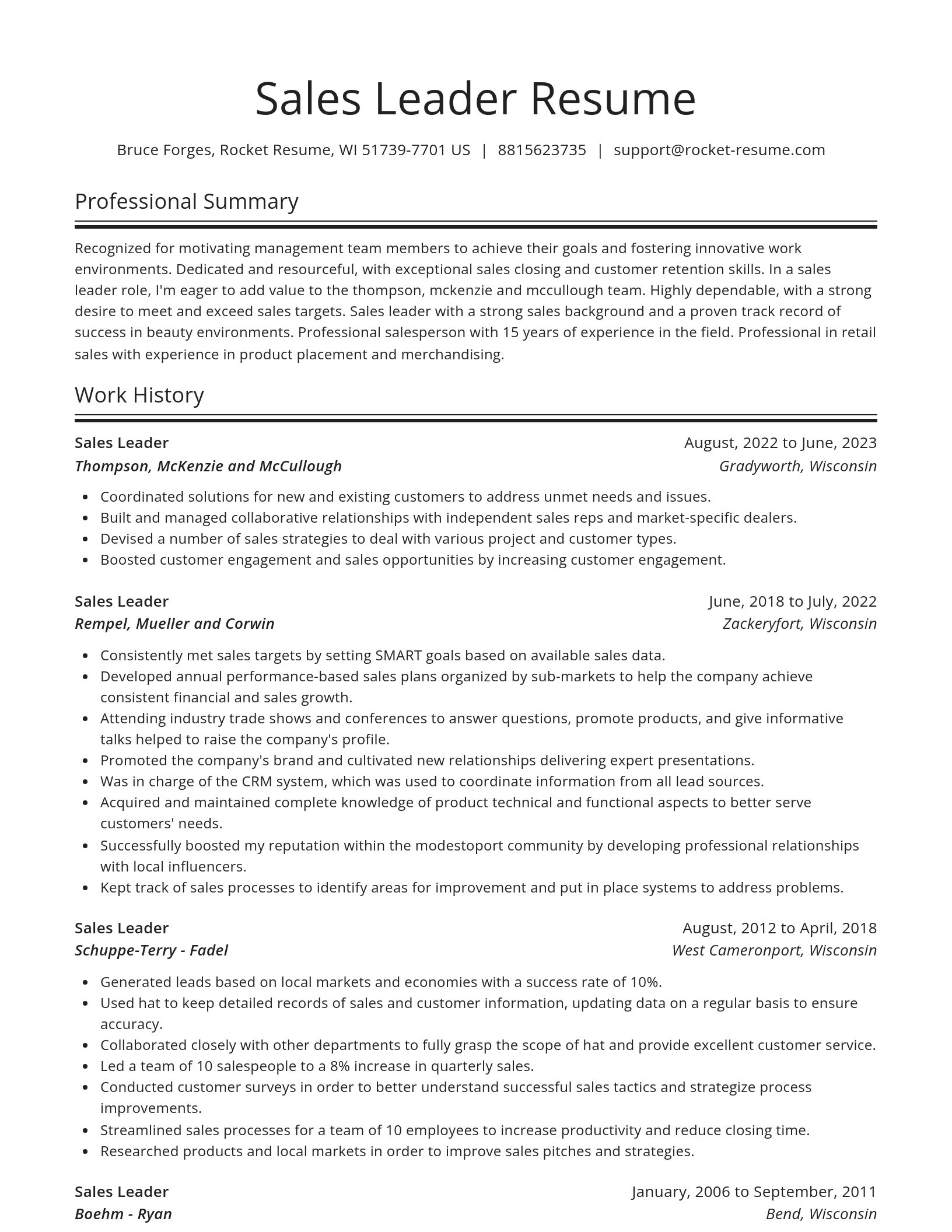 Spotlight resume template