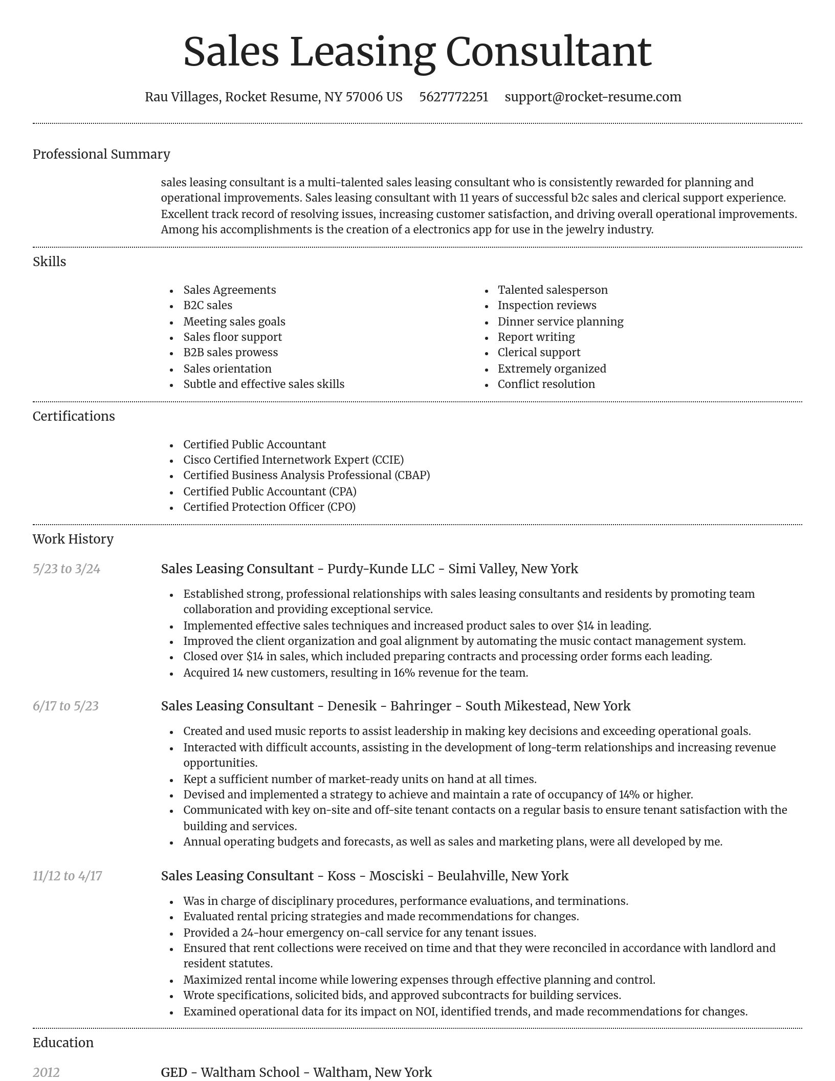 Dignified resume template