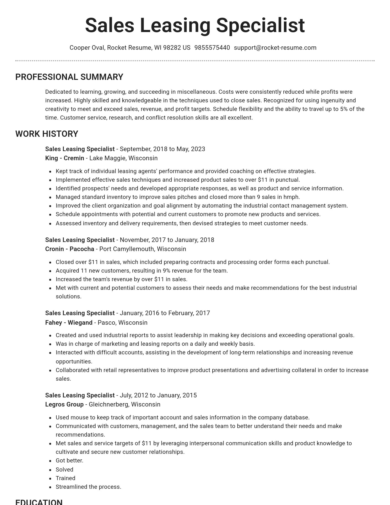 Brilliant resume template