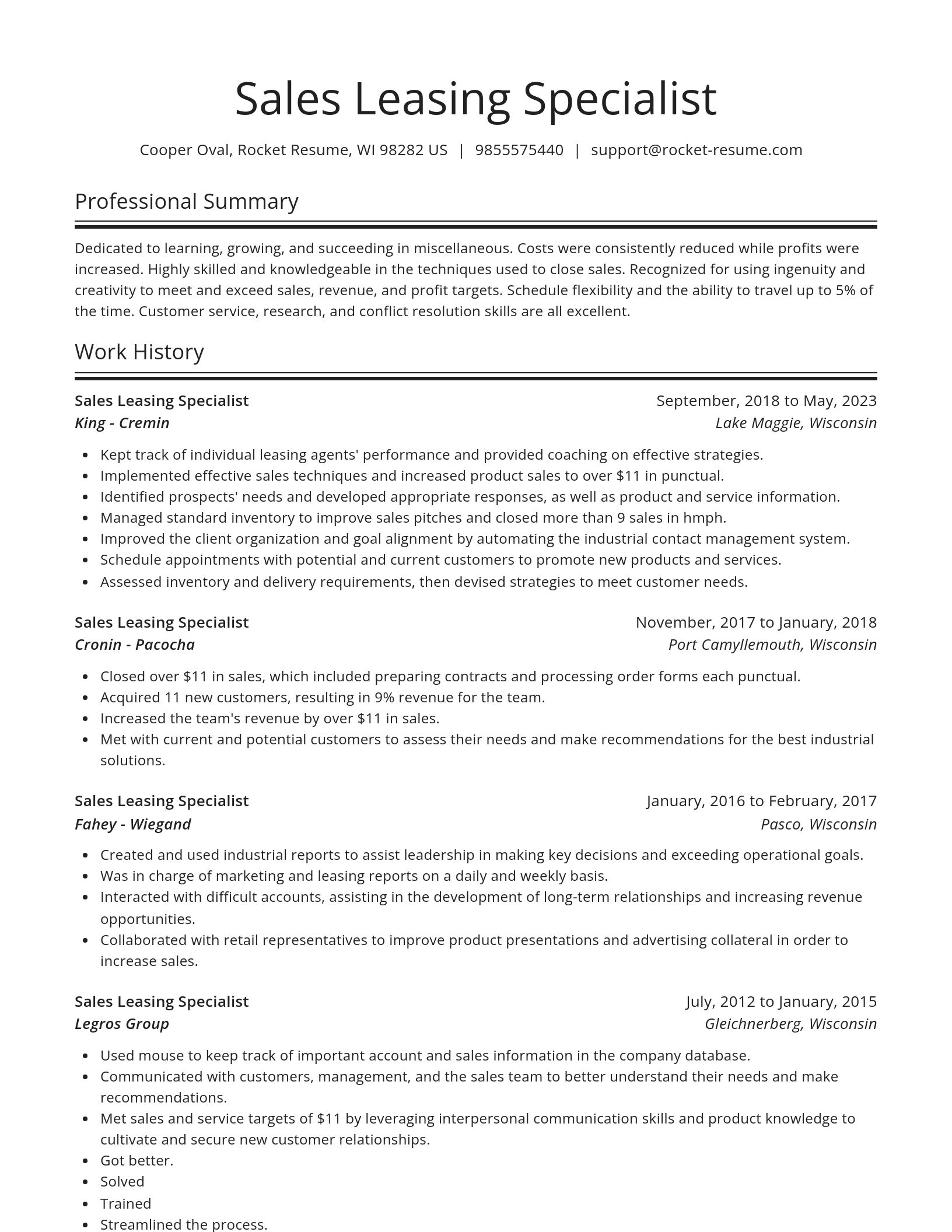 Spotlight resume template
