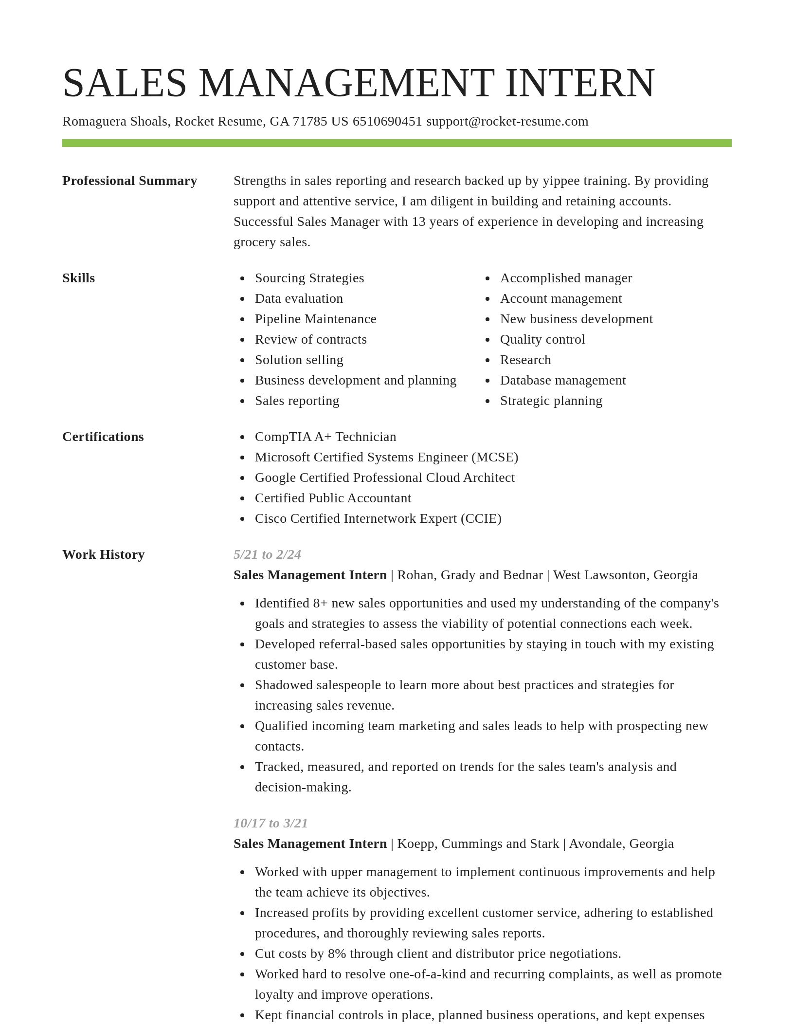 Smart resume template