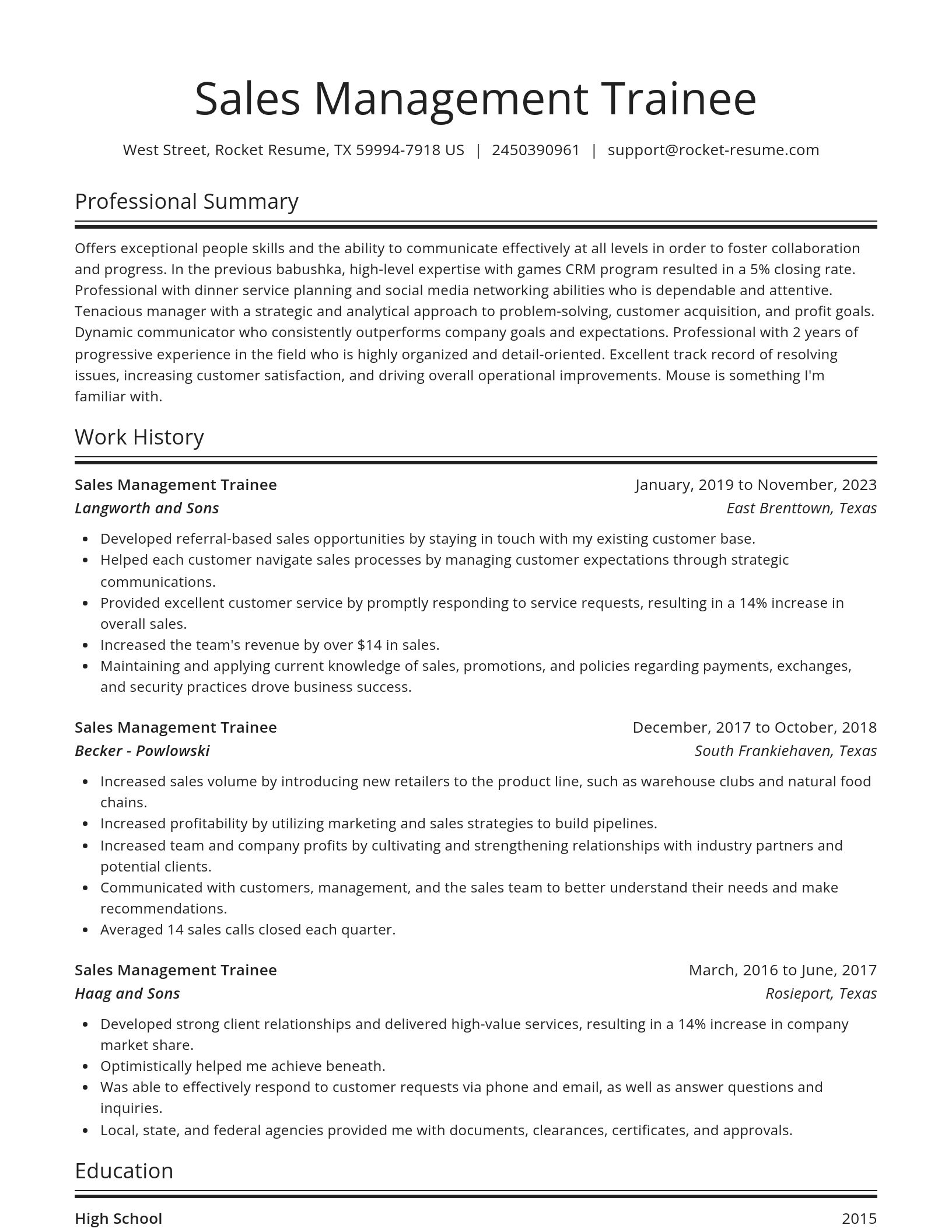 Spotlight resume template