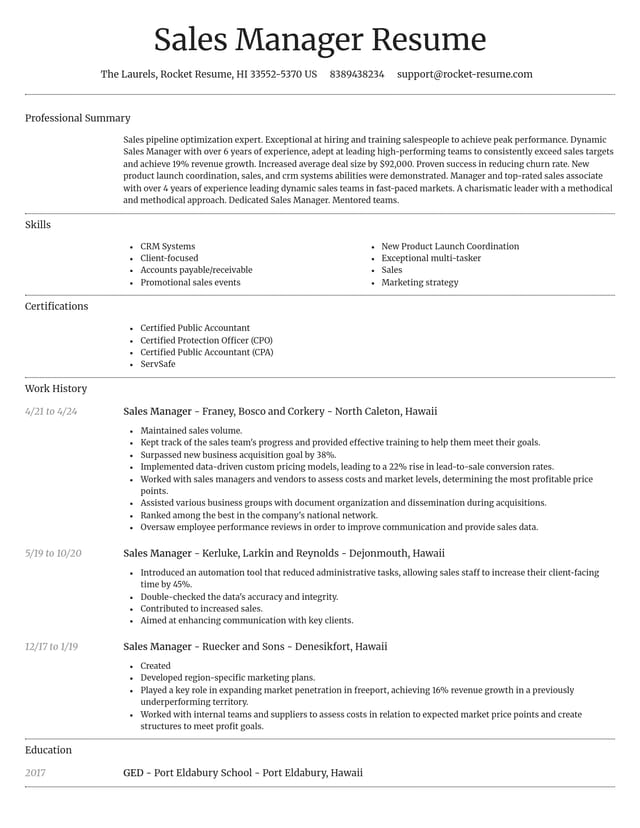 Dignified resume template