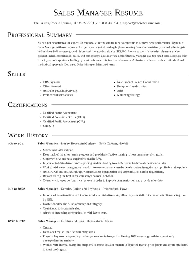 Director resume template