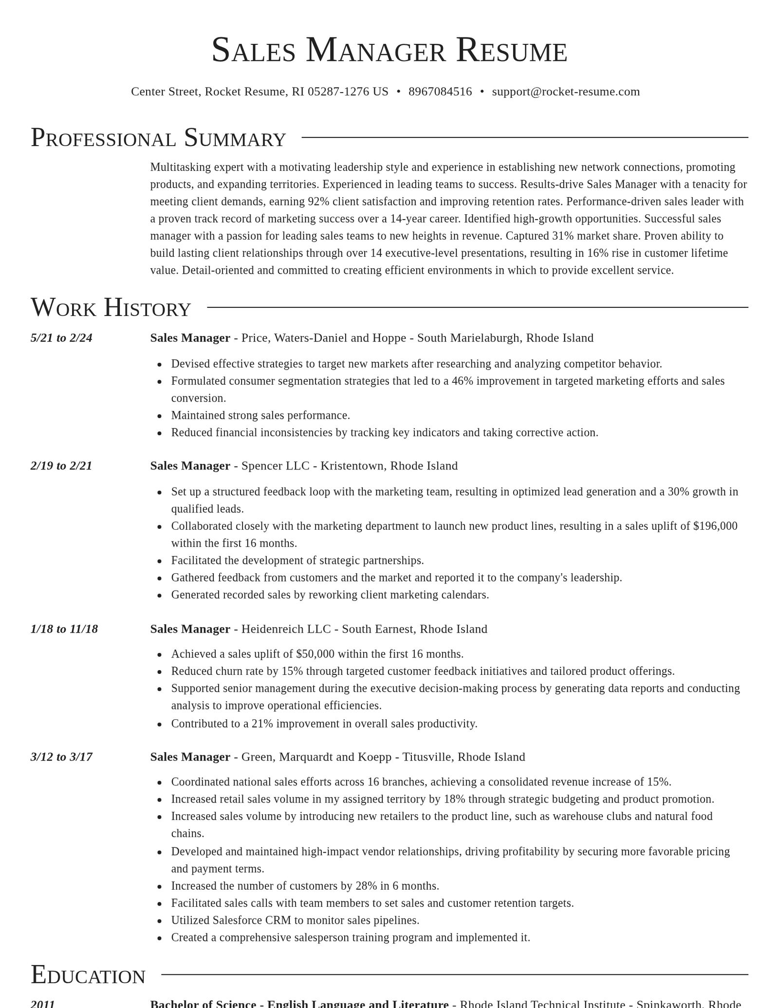 Director resume template