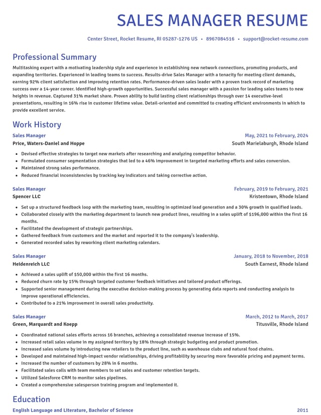 Novel resume template