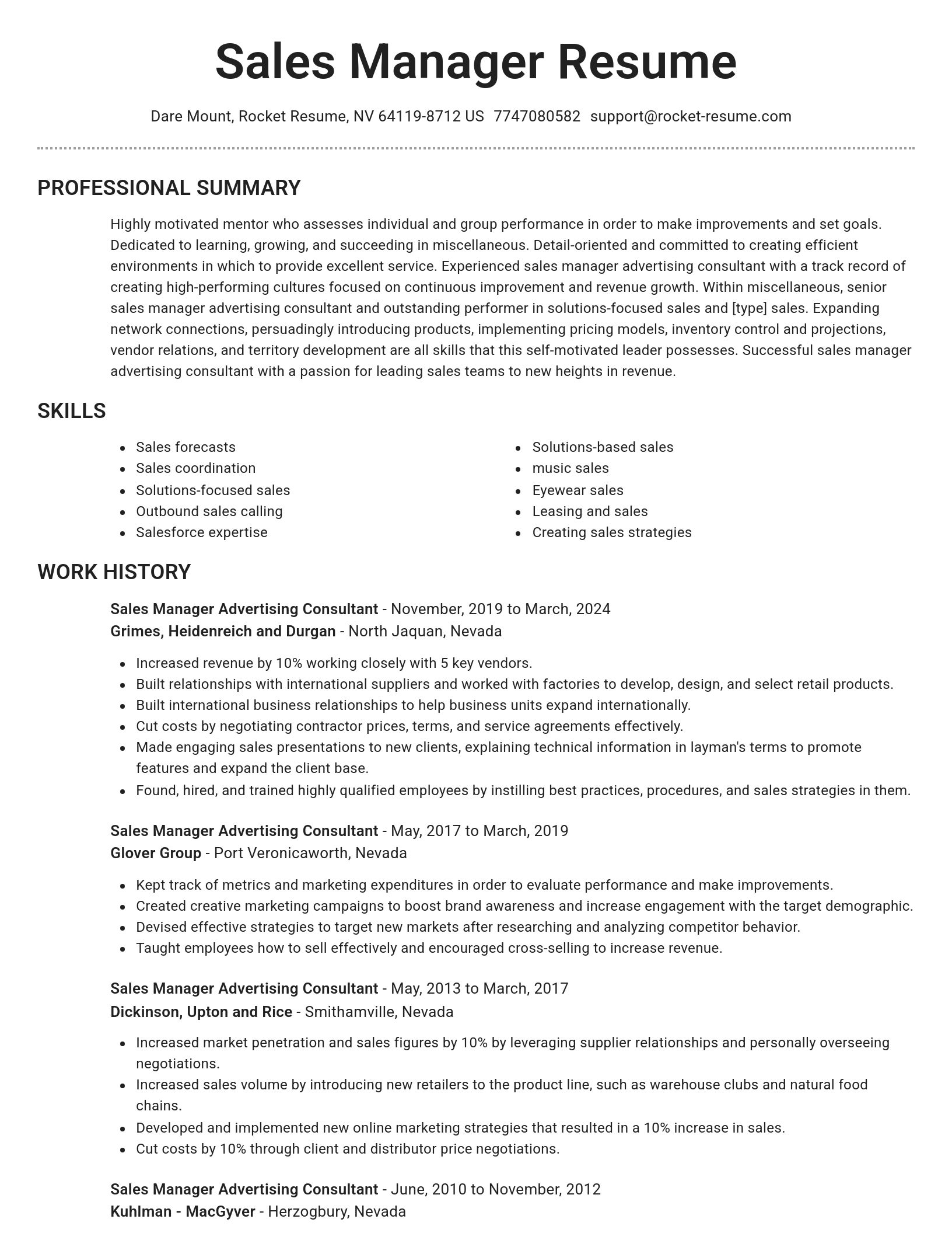 Brilliant resume template