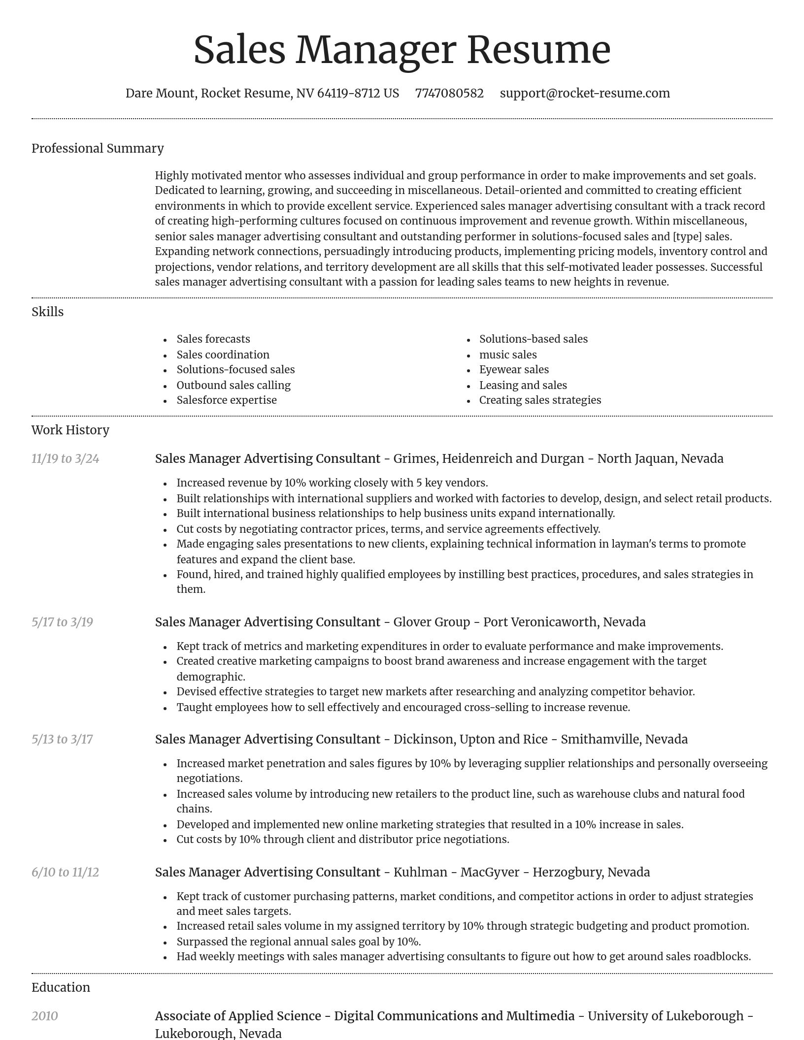 Dignified resume template