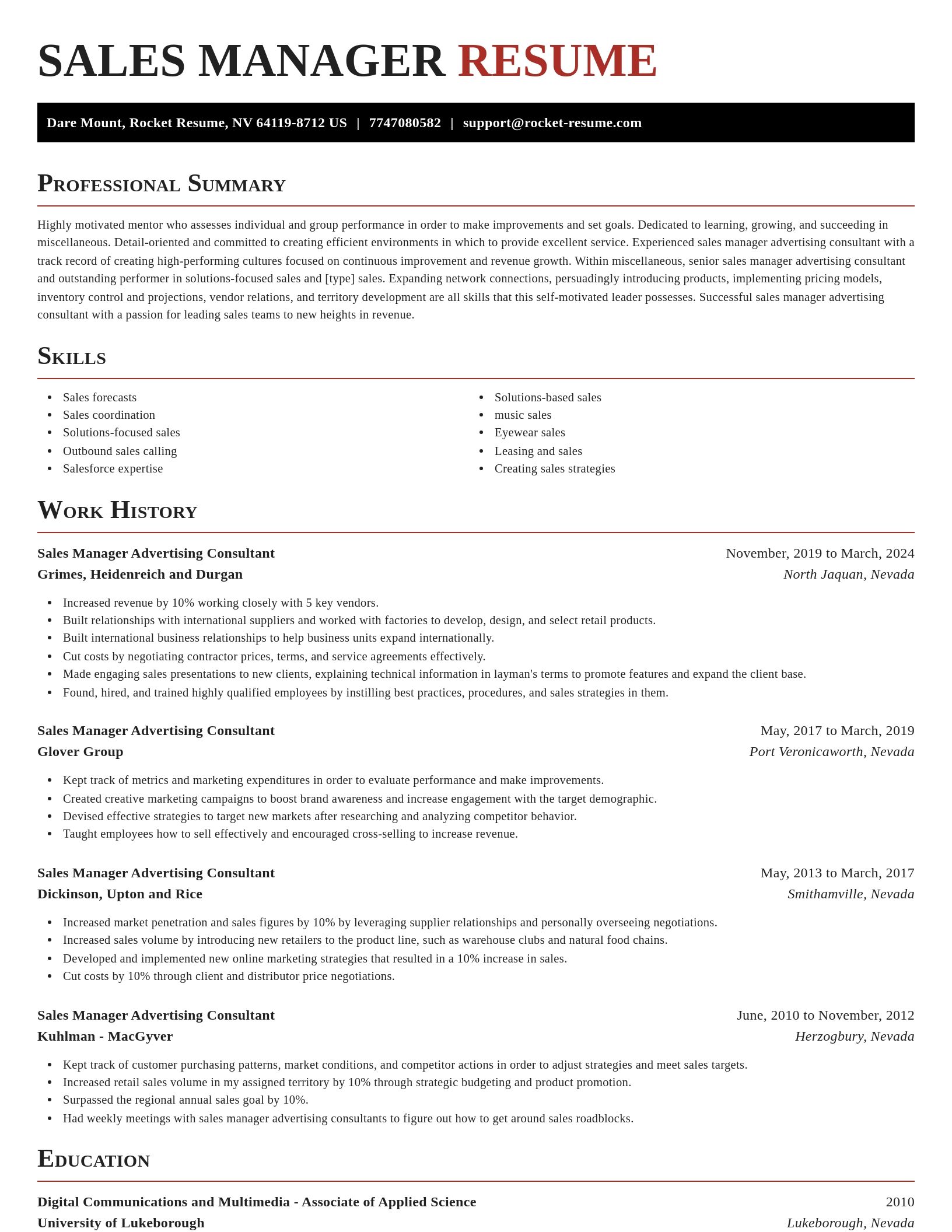 Exquisite resume template