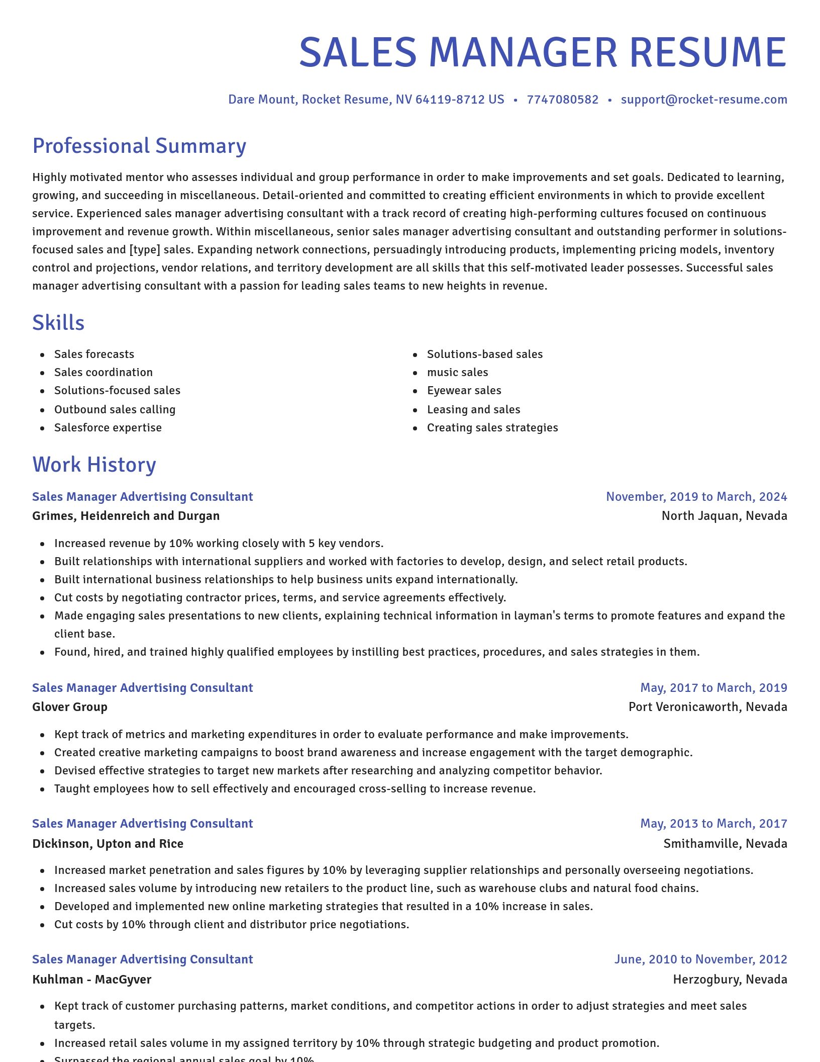 Novel resume template
