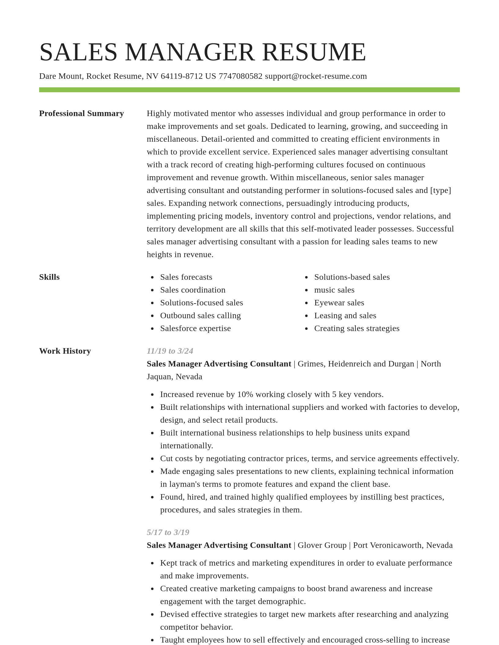 Smart resume template