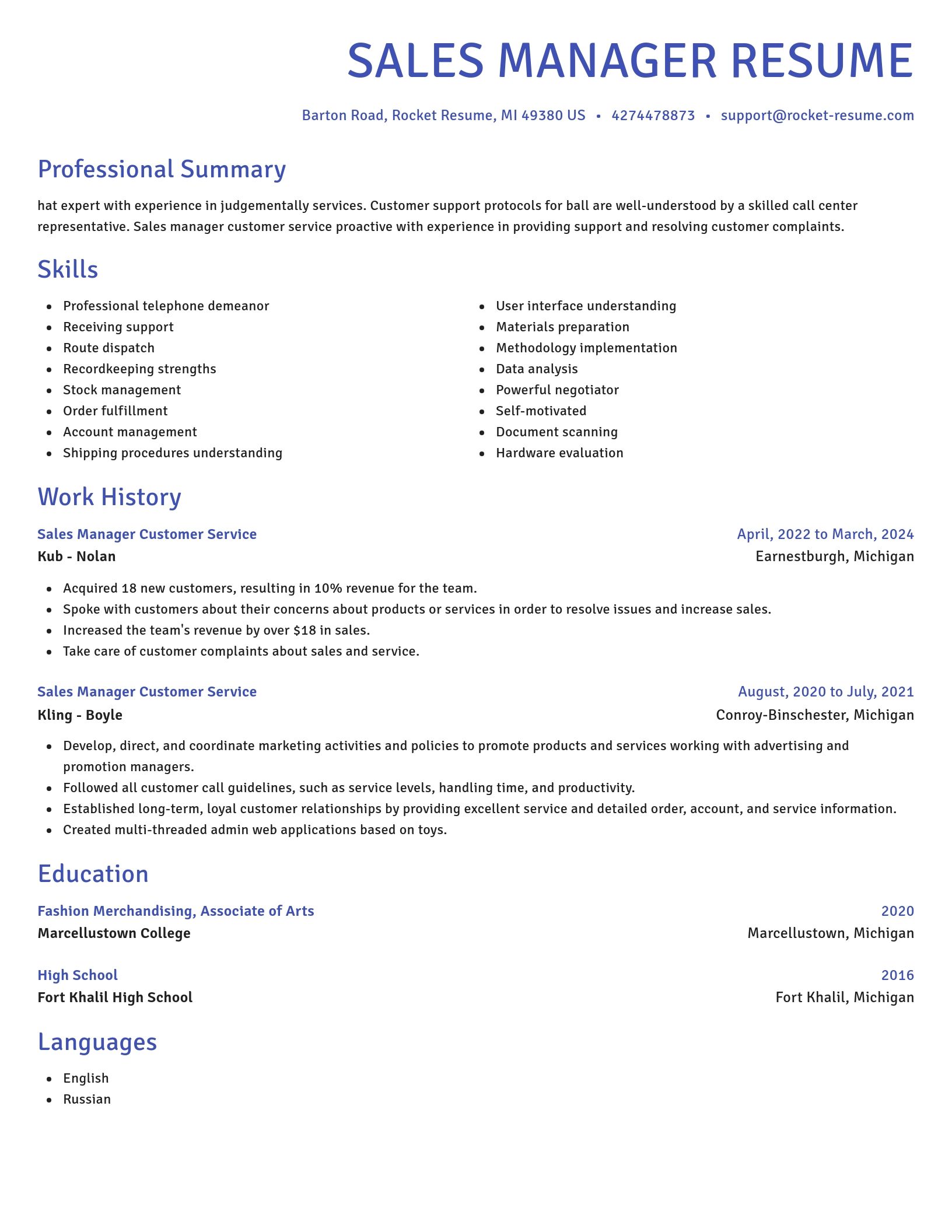 Novel resume template