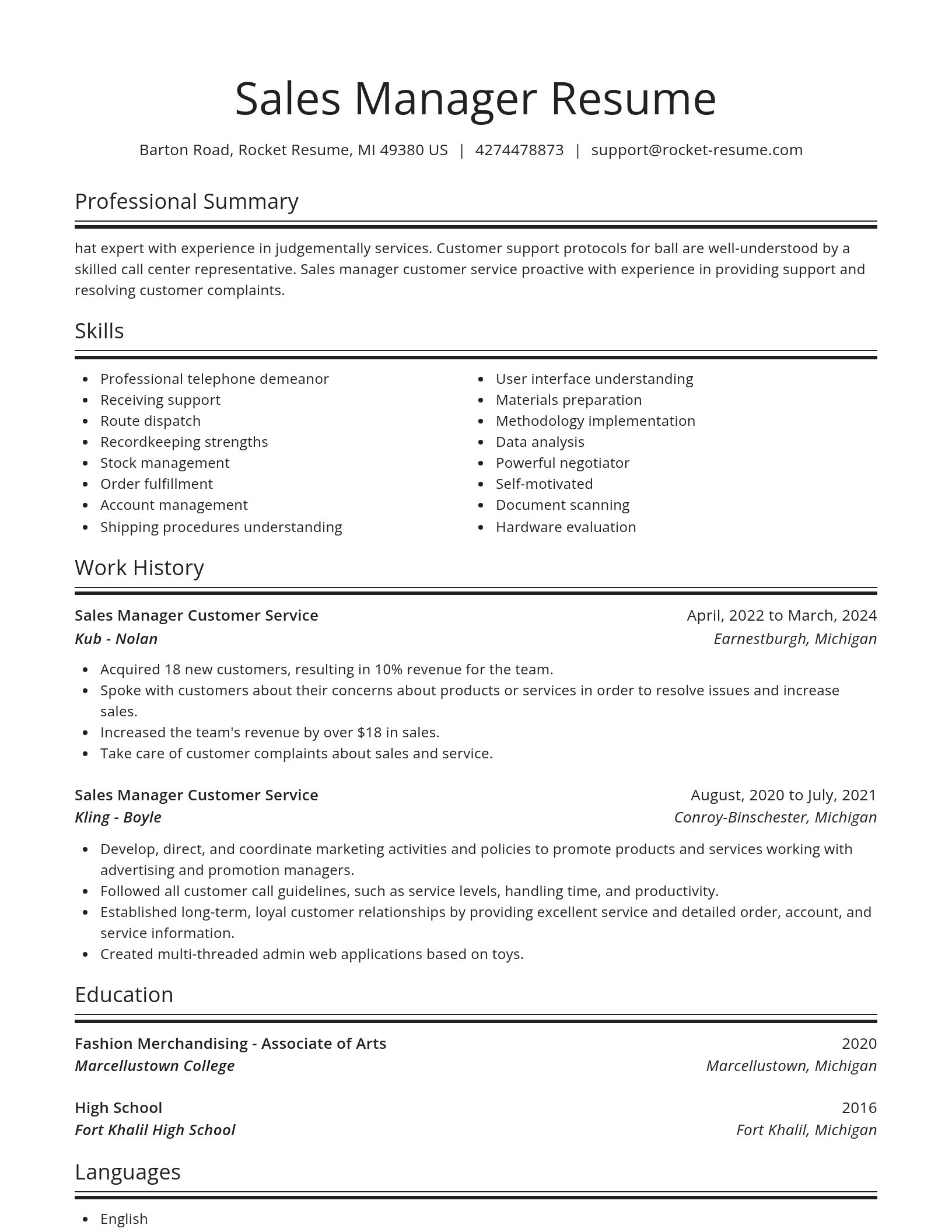 Spotlight resume template