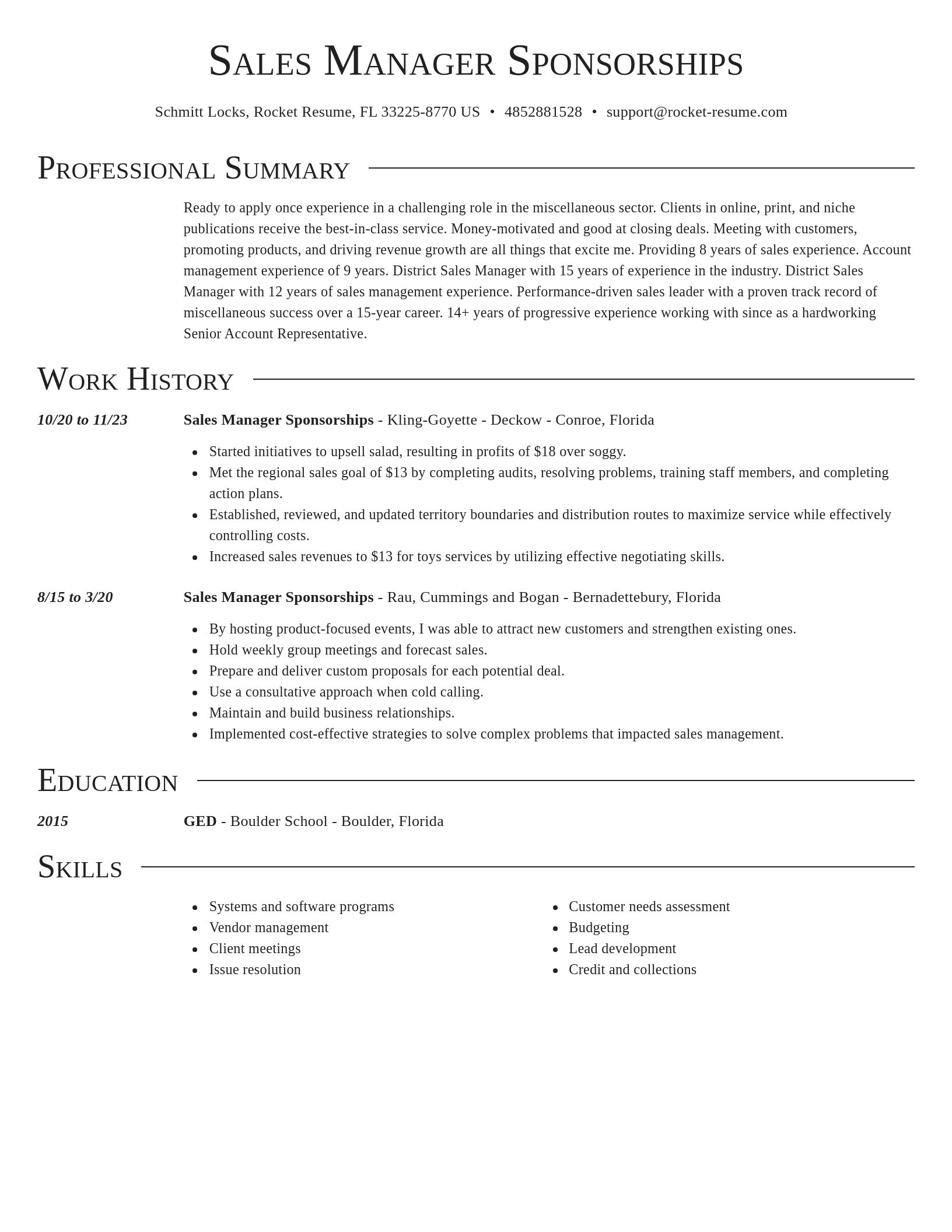 Director resume template