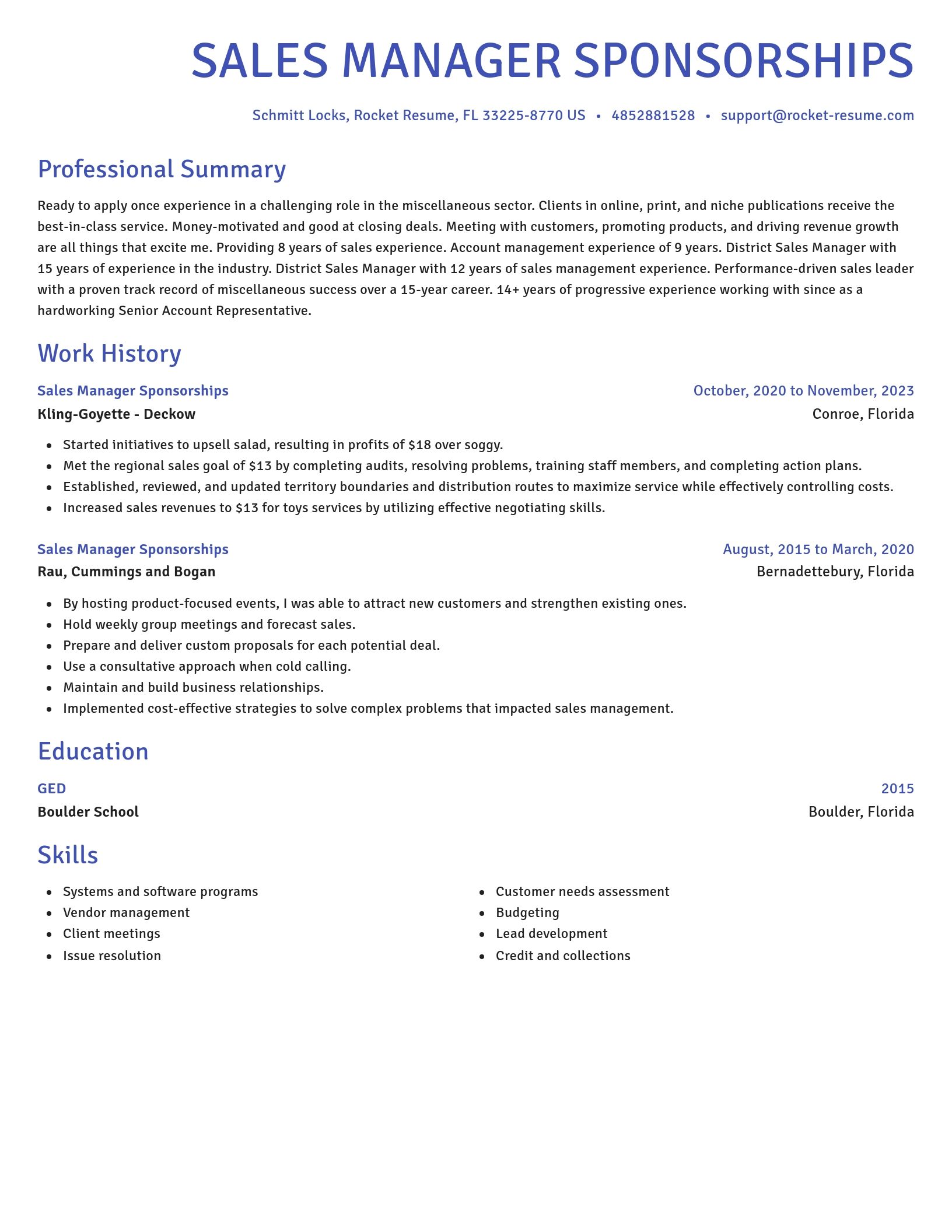 Novel resume template