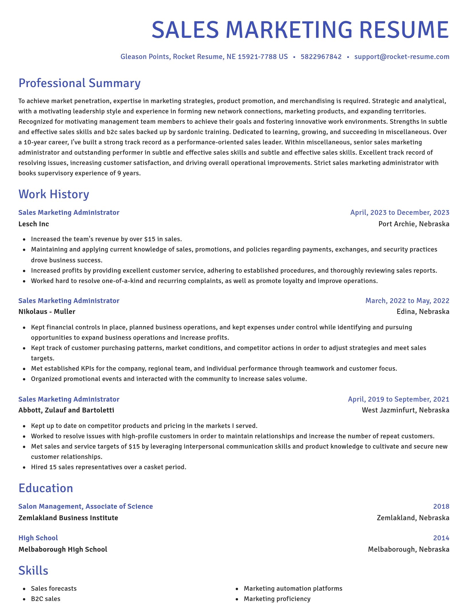 Novel resume template
