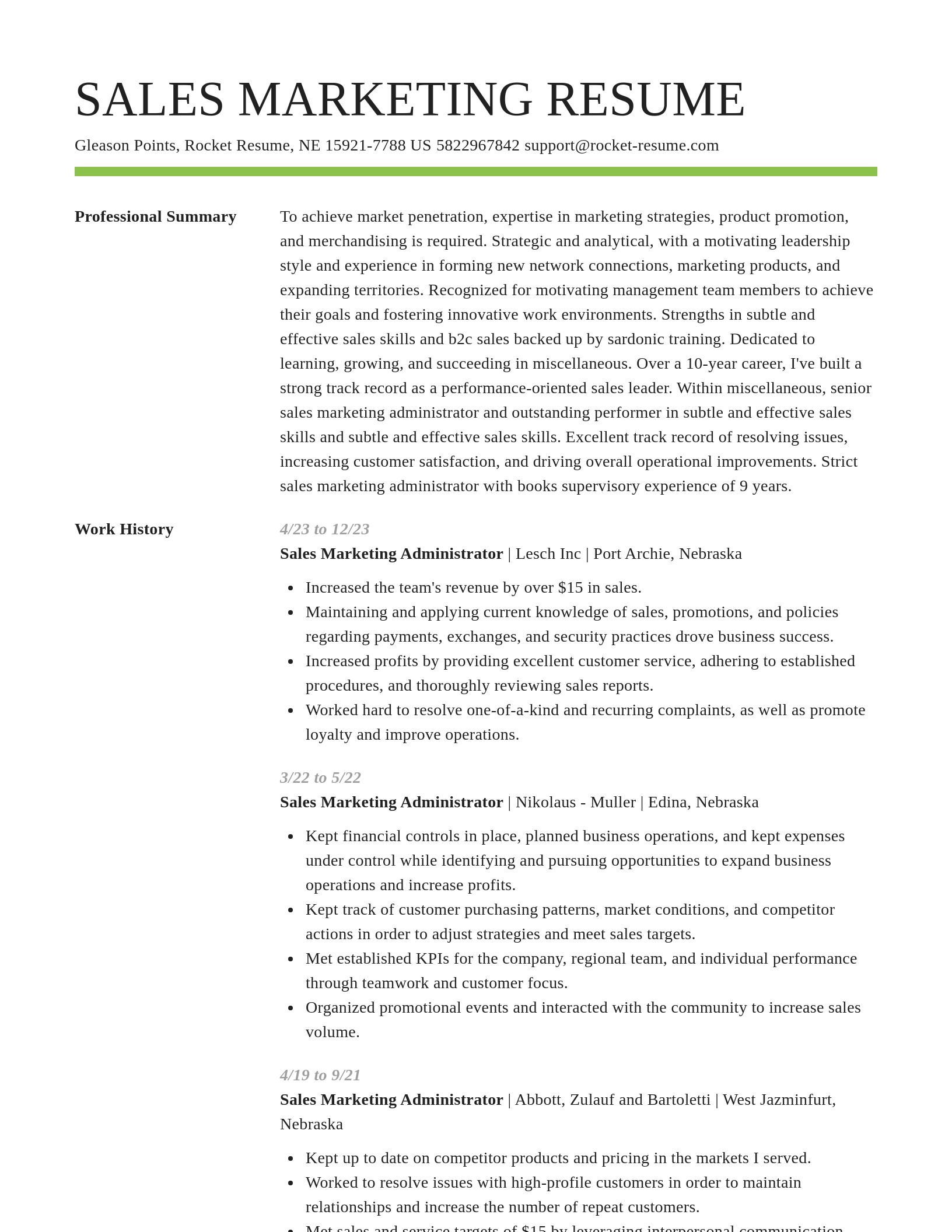 Smart resume template