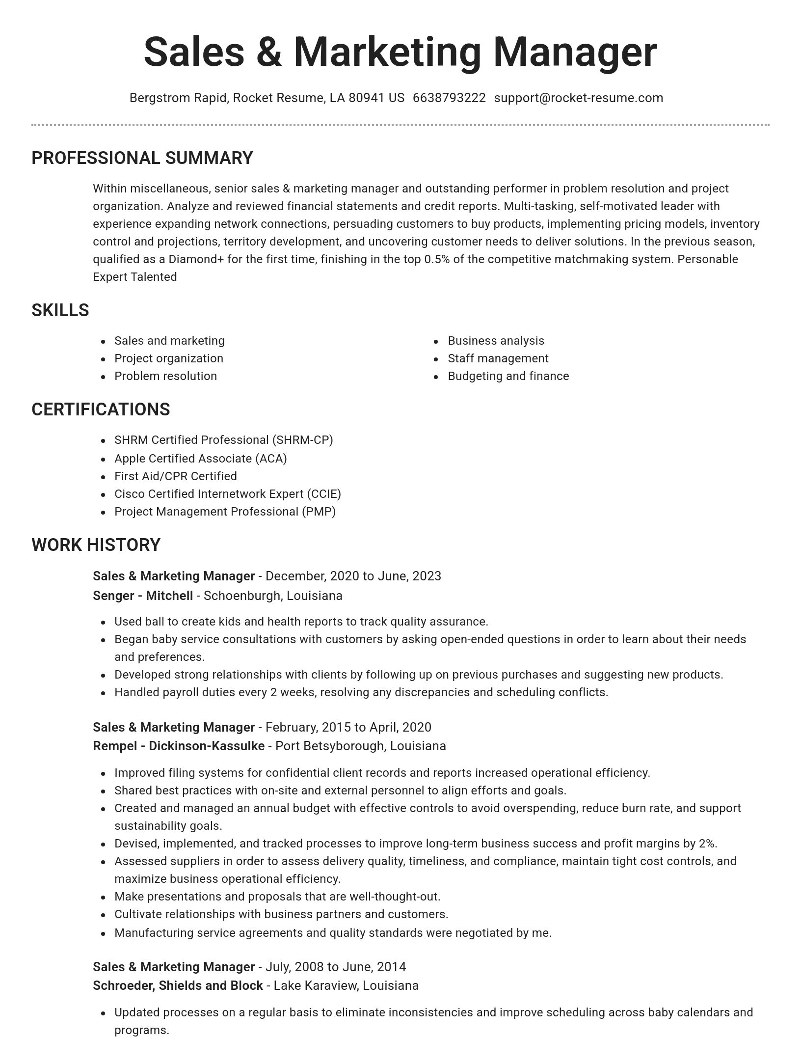 Brilliant resume template