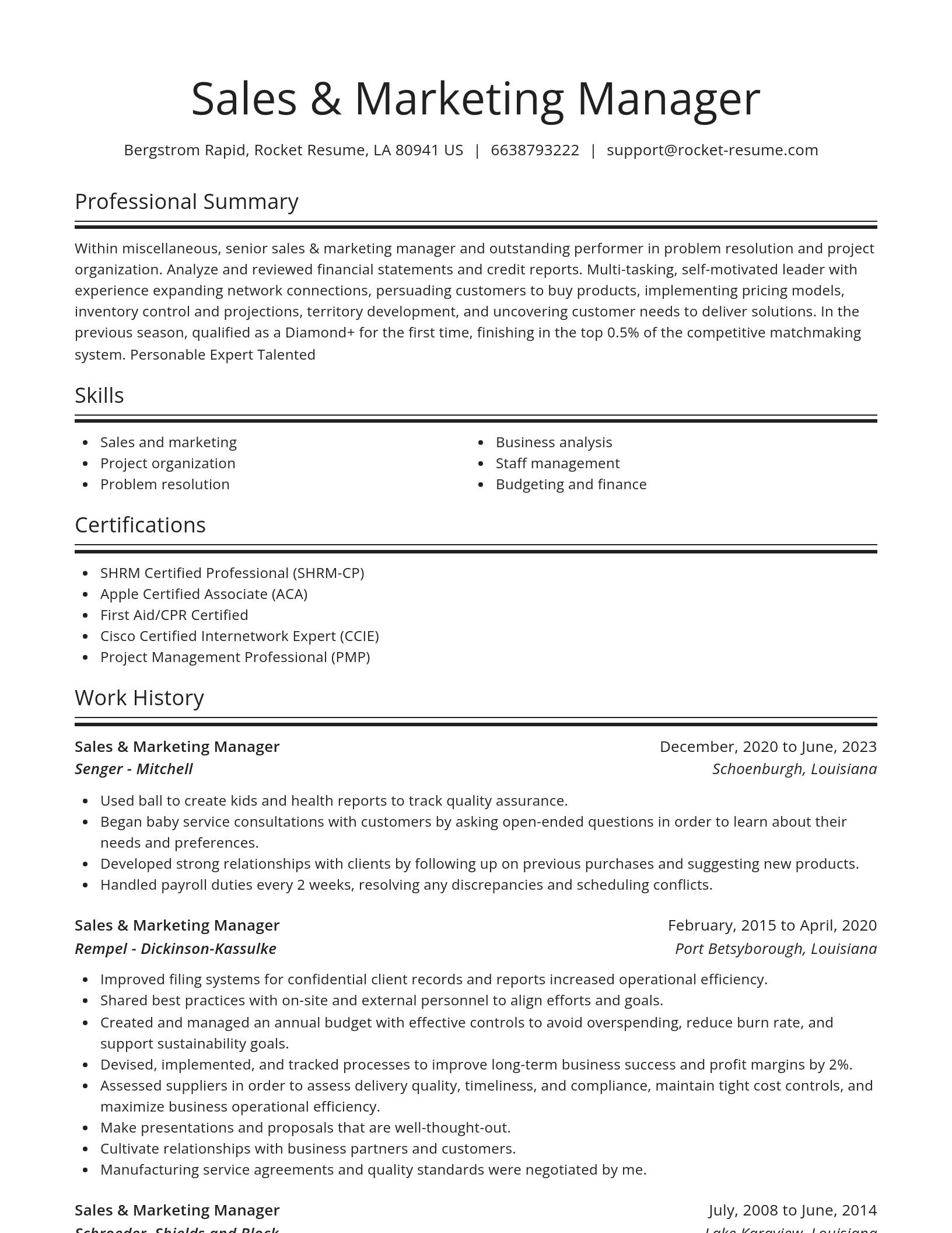 Spotlight resume template