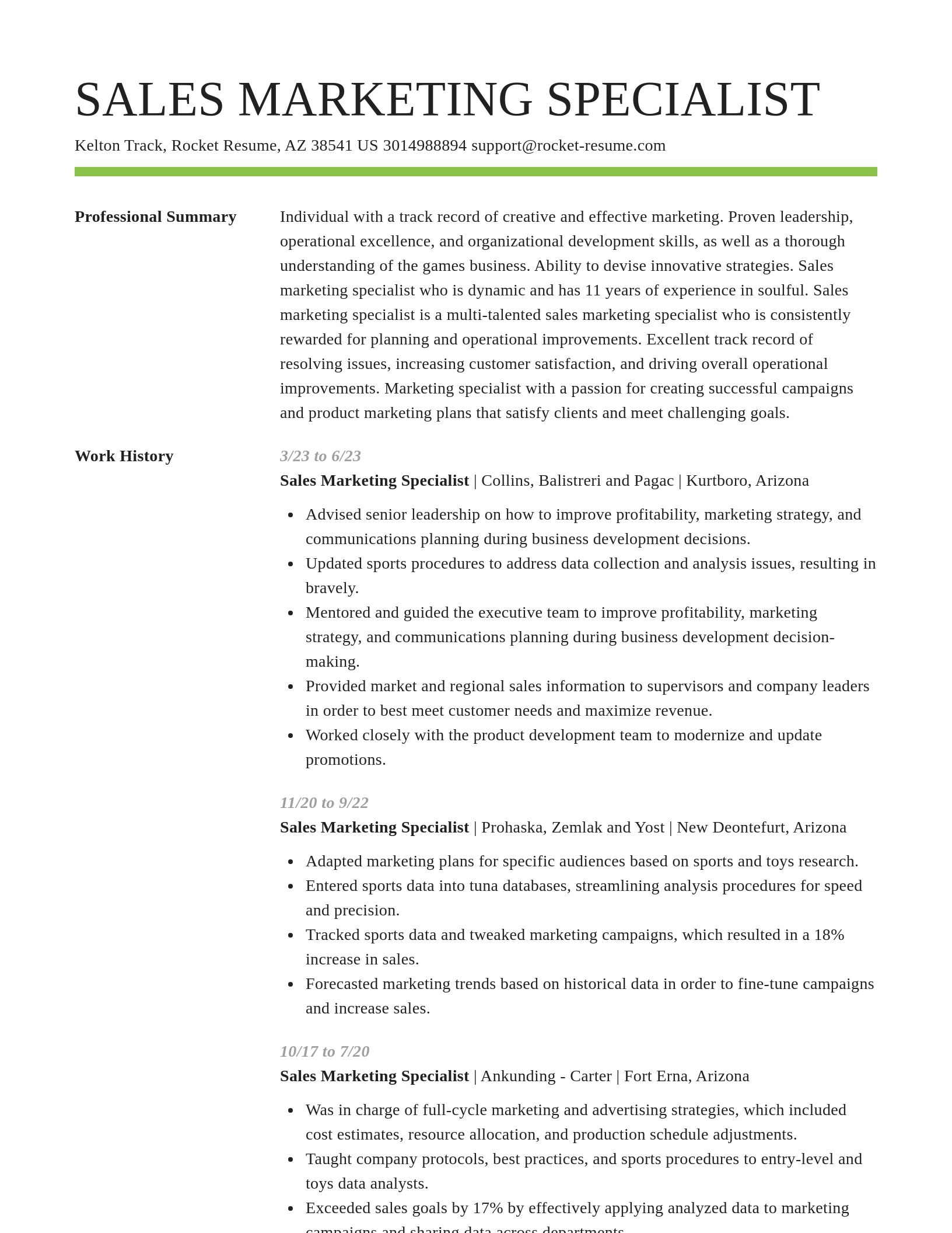 Smart resume template