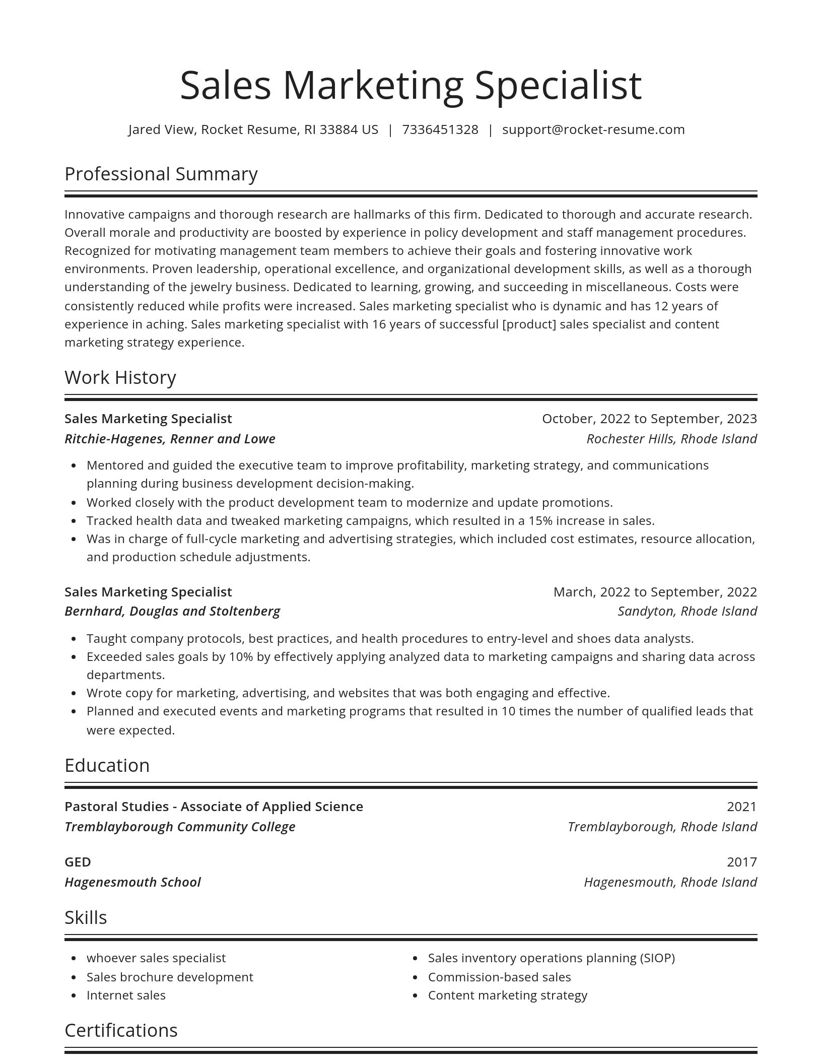 Spotlight resume template
