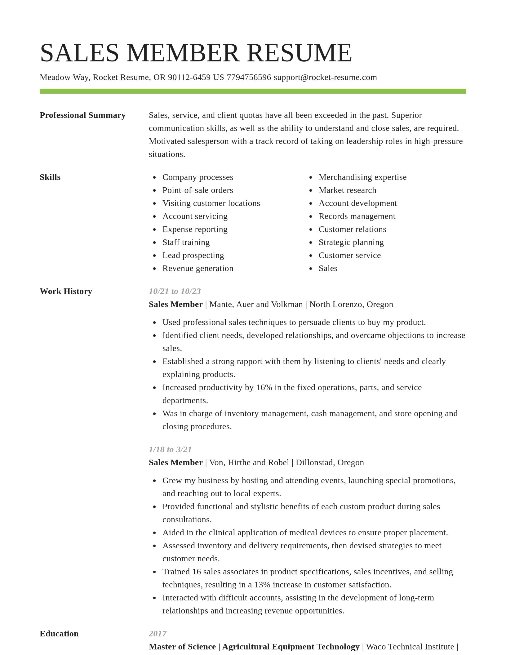 Smart resume template