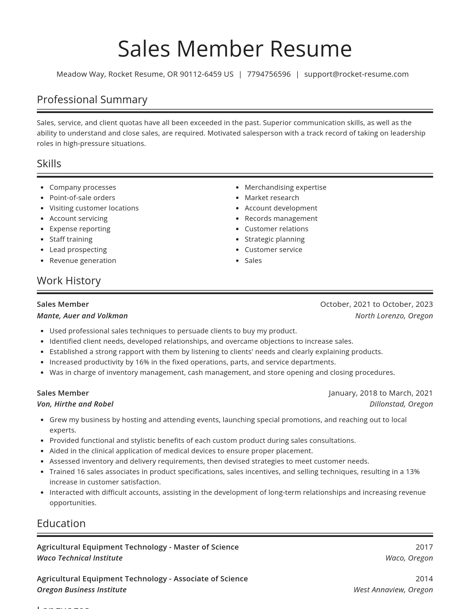 Spotlight resume template