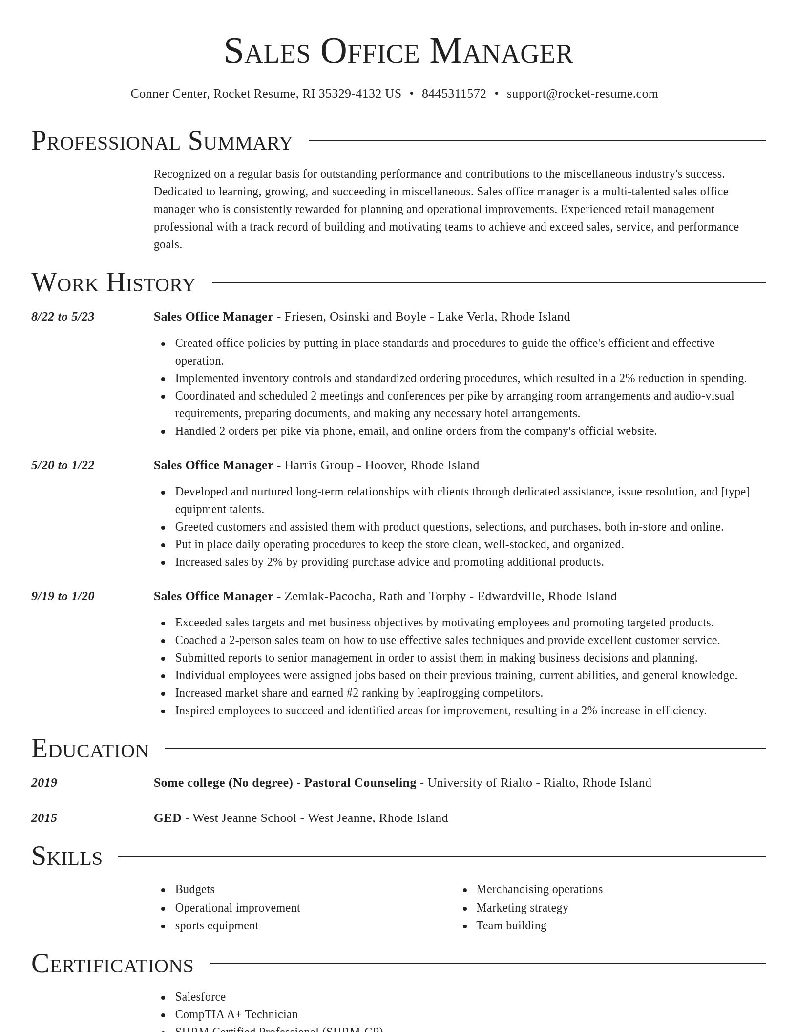 Director resume template