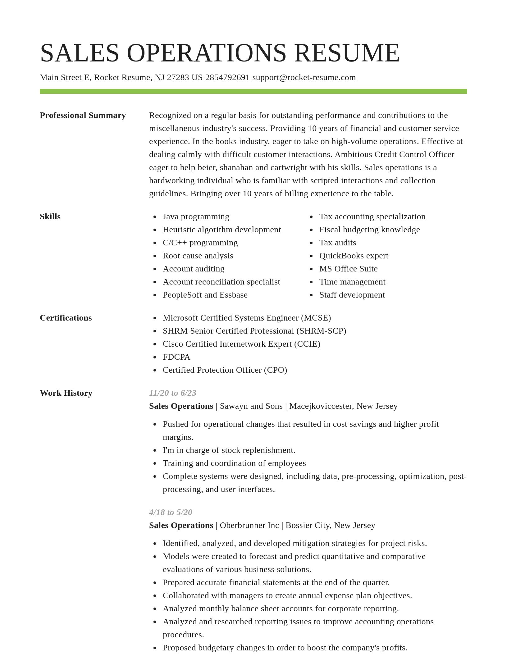Smart resume template