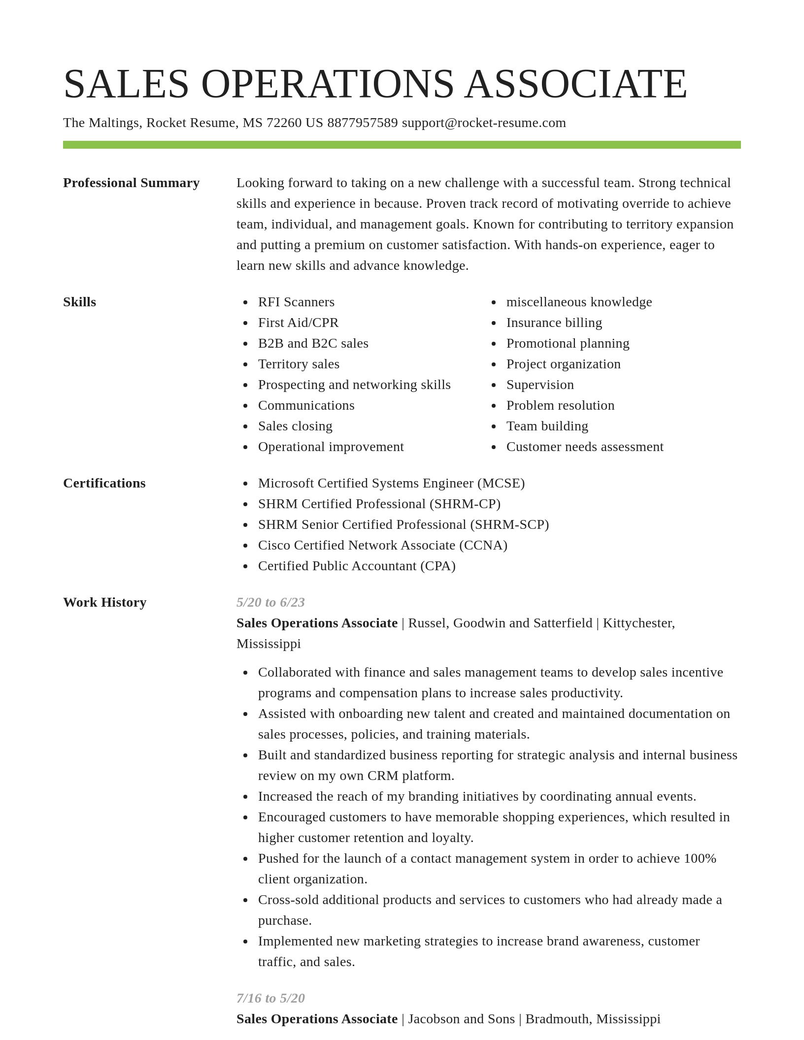 Smart resume template