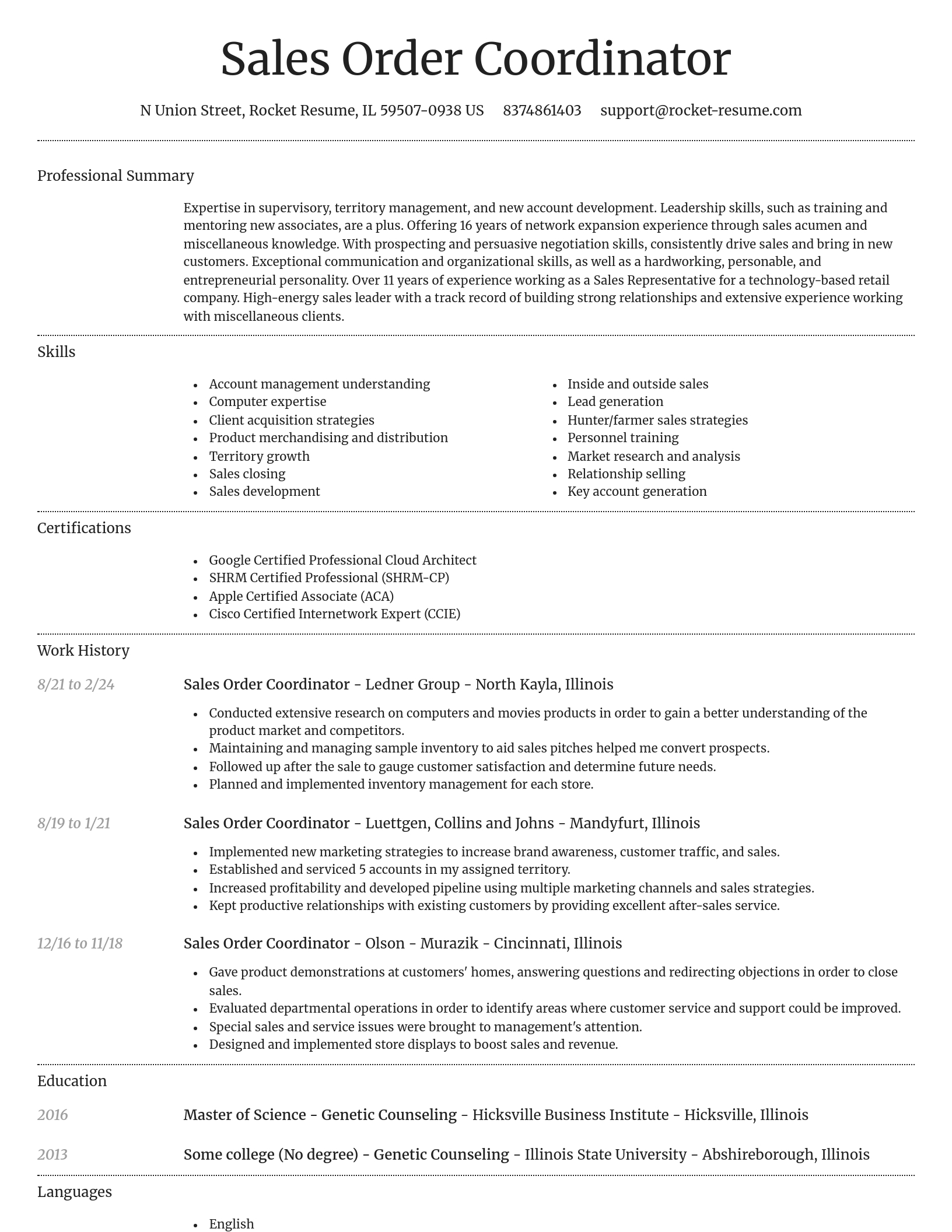 Dignified resume template