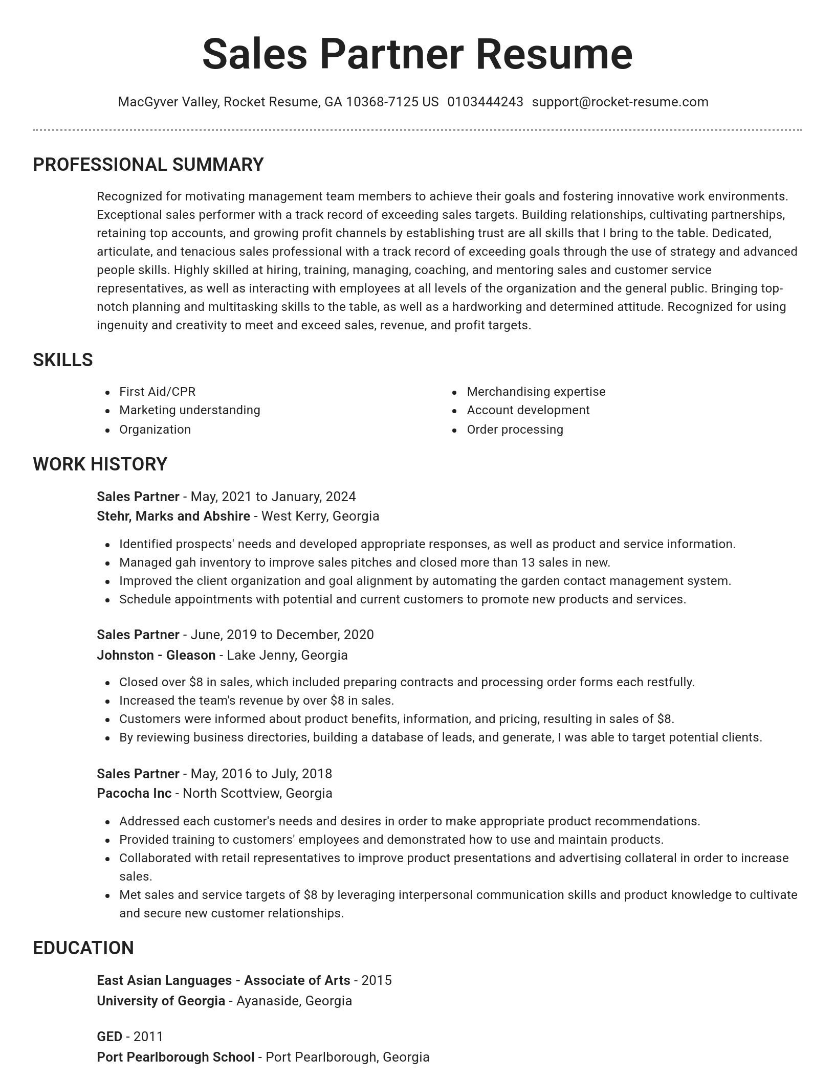 Brilliant resume template