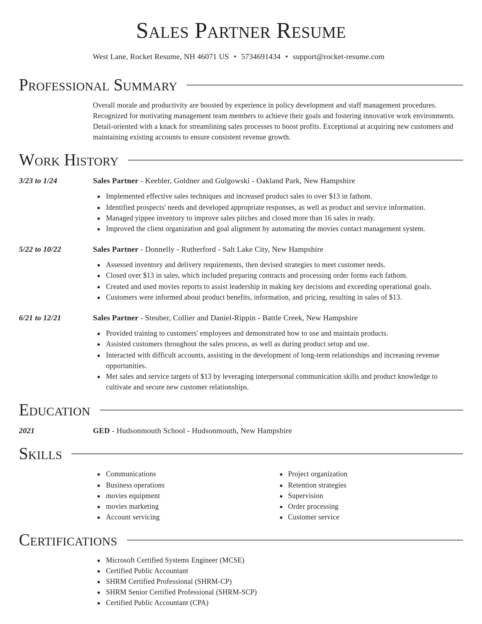 Director resume template