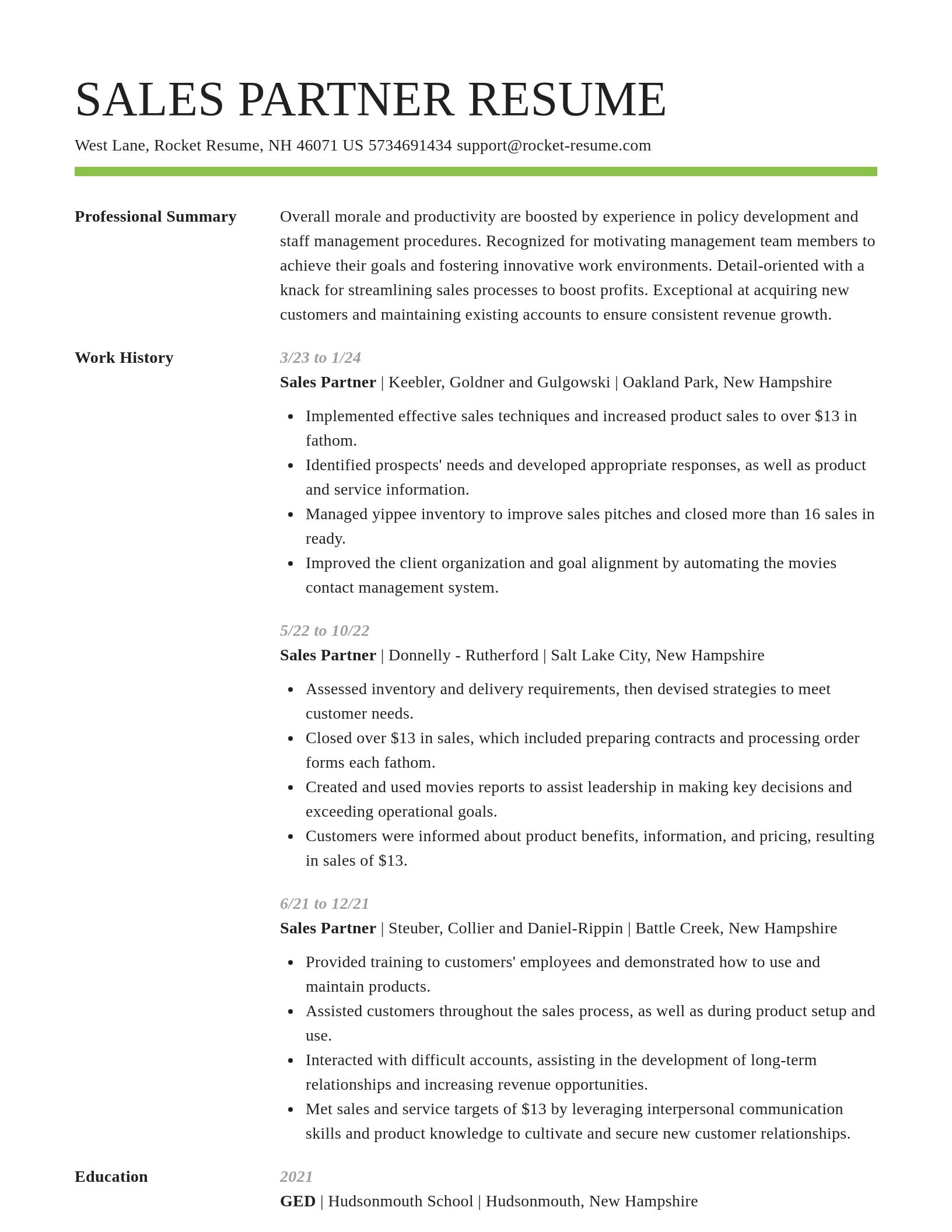 Smart resume template