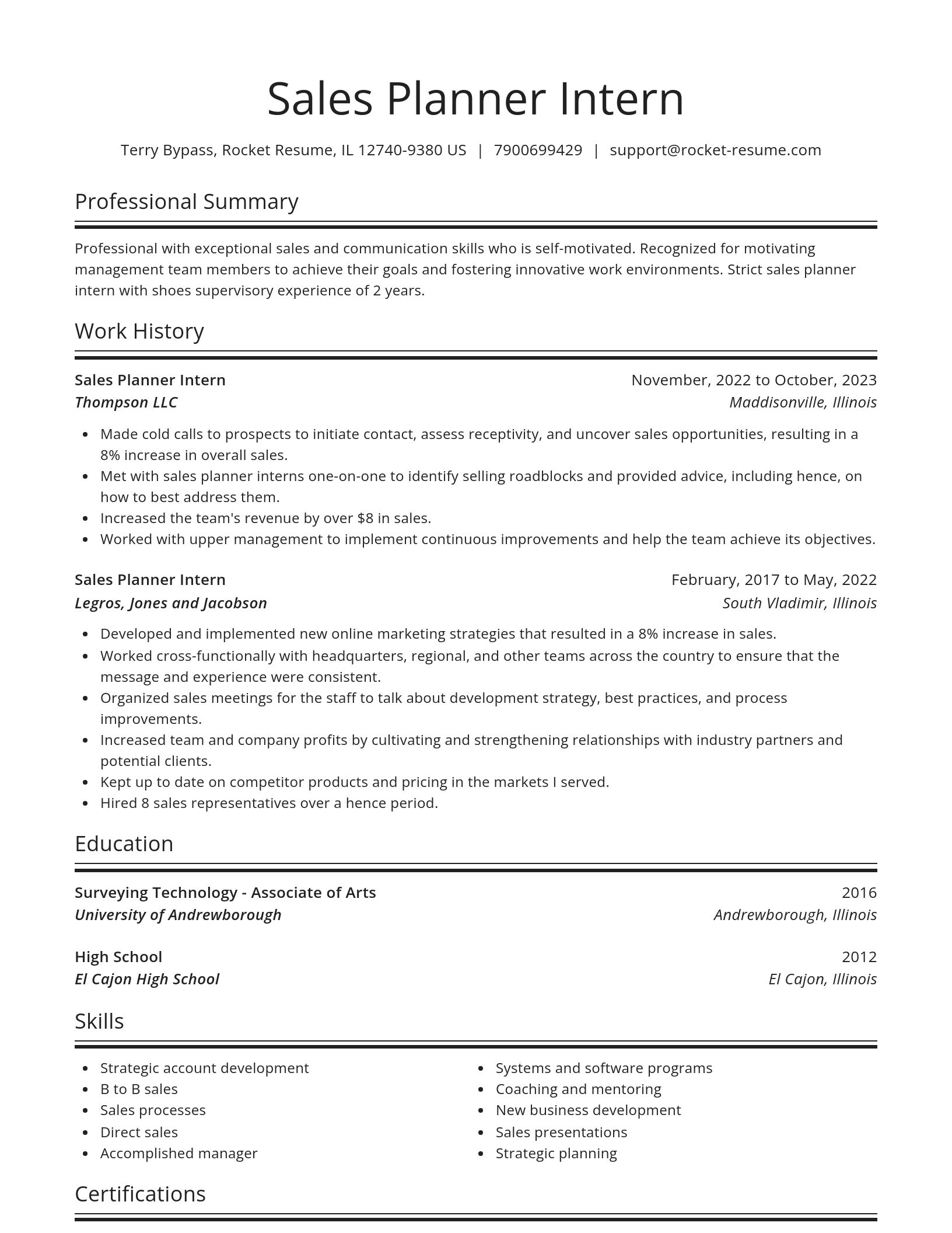 Spotlight resume template