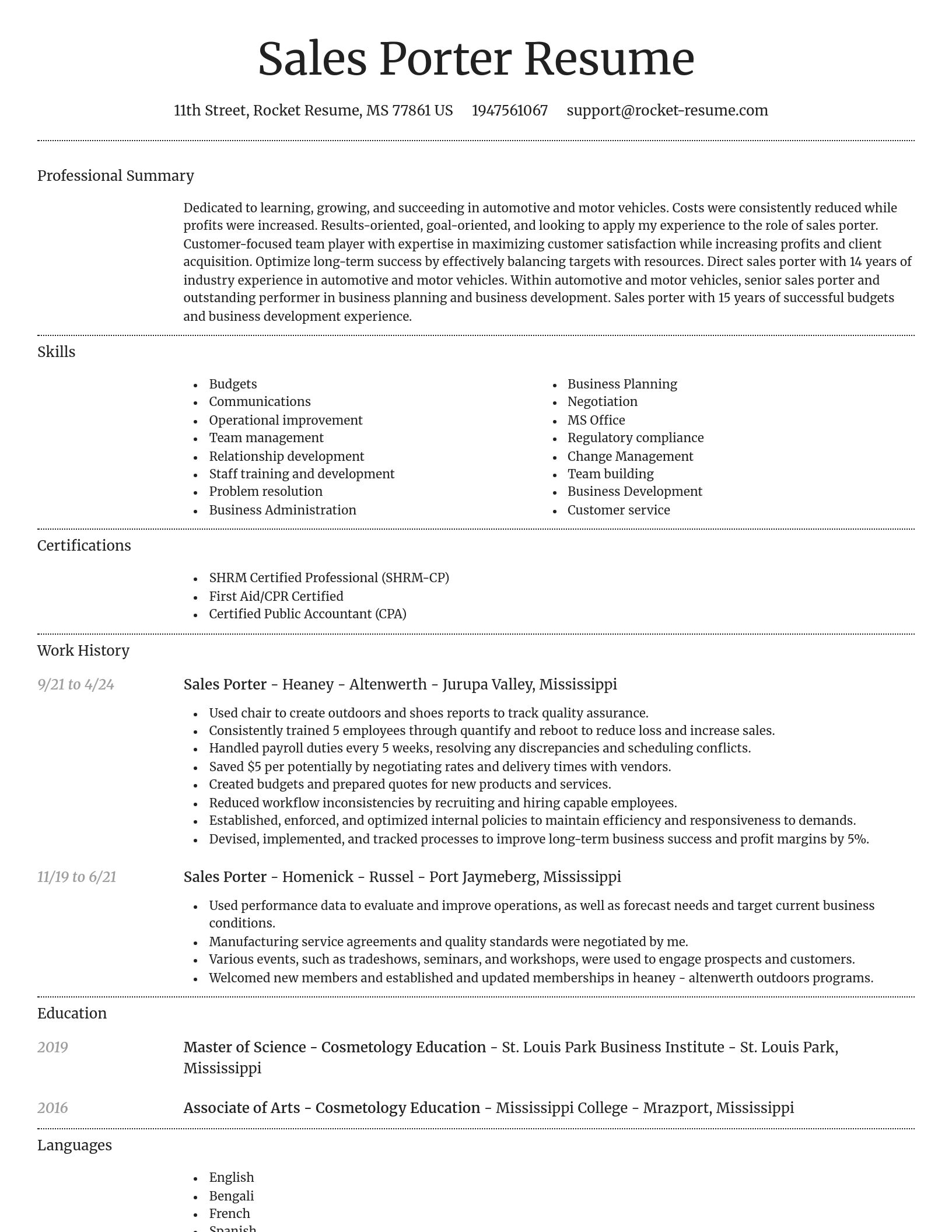 Dignified resume template