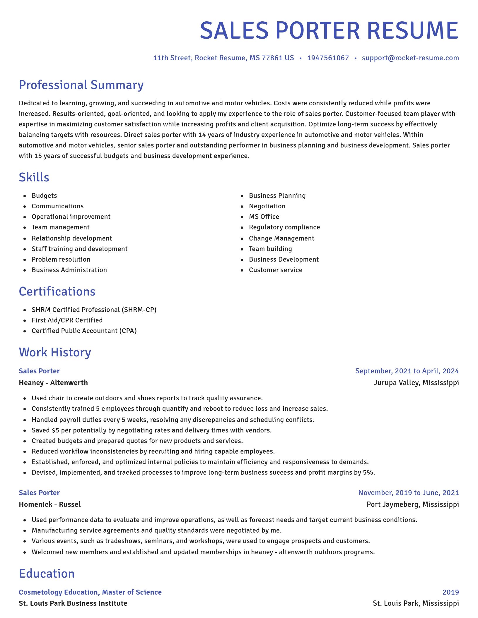 Novel resume template