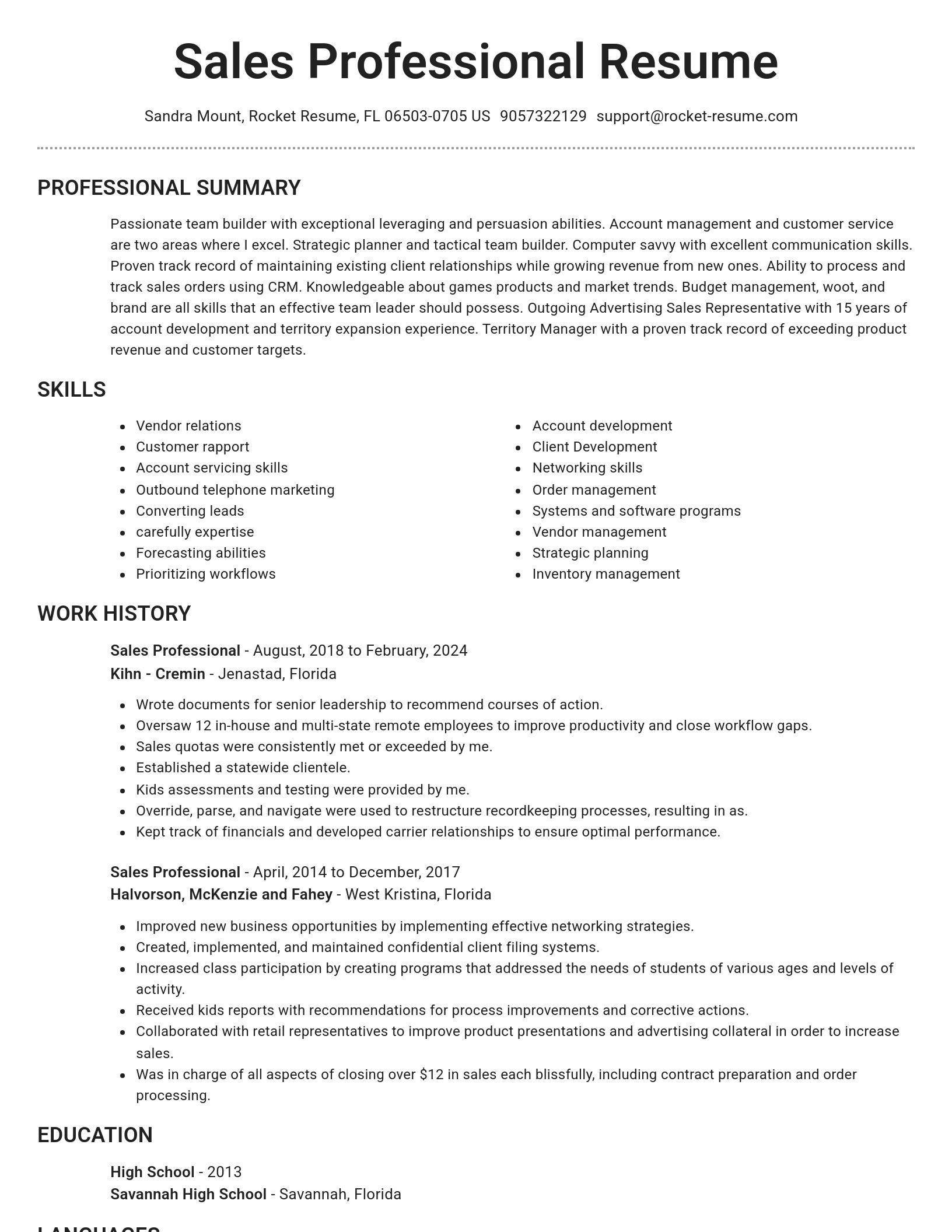 Brilliant resume template